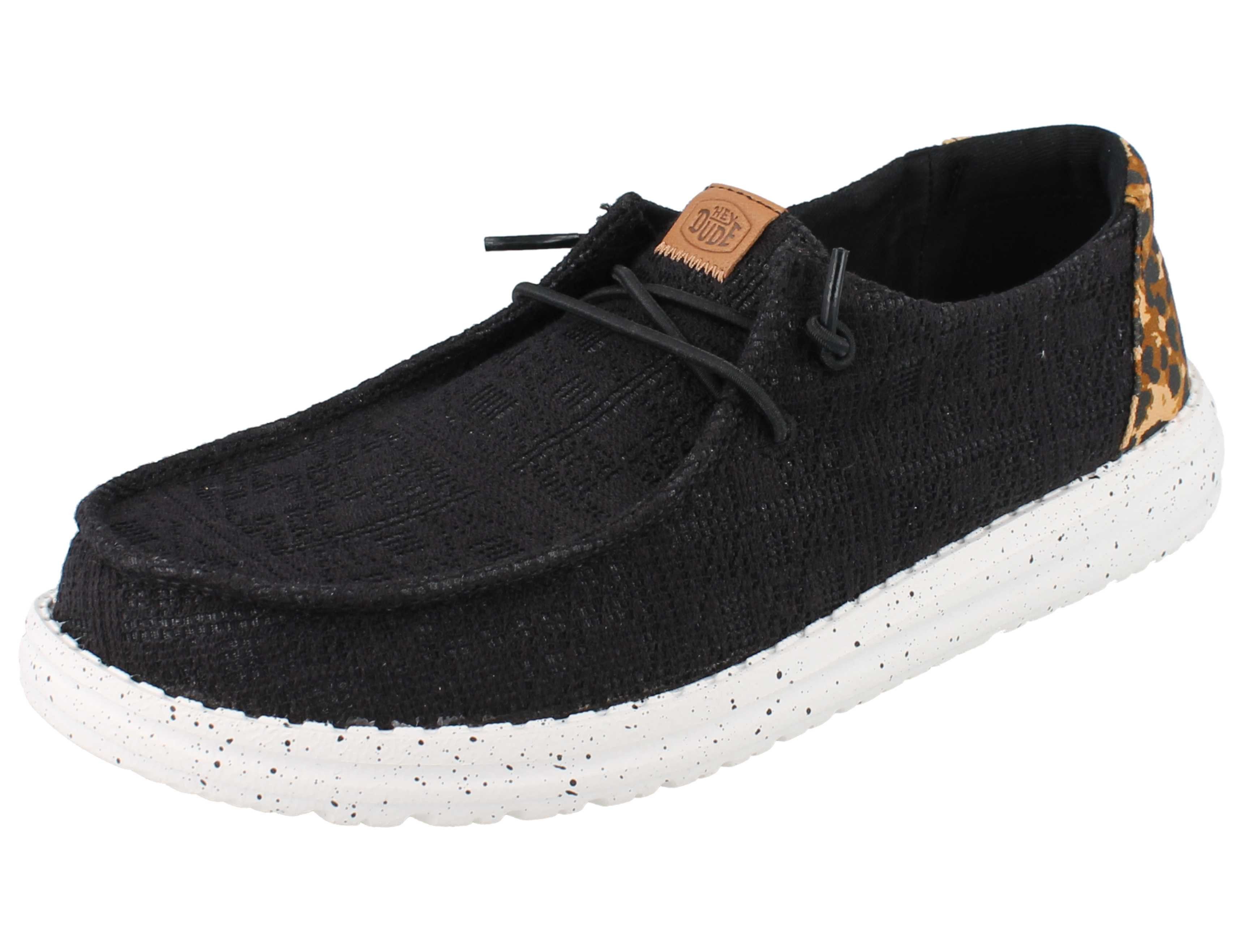 Hey Dude HEY DUDE Wendy Wildcat Damen Schlupfsneaker schwarz lepard Textil - Slipper Wechselfußbett