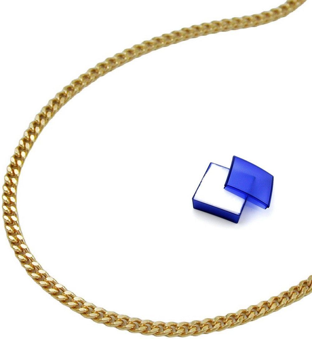 unbespielt Goldkette Halskette Kette 1,3 mm Panzerkette diamantiert 9 Karat Gold 45 cm inklusive Schmuckbox, Goldschmuck für Damen und Herren