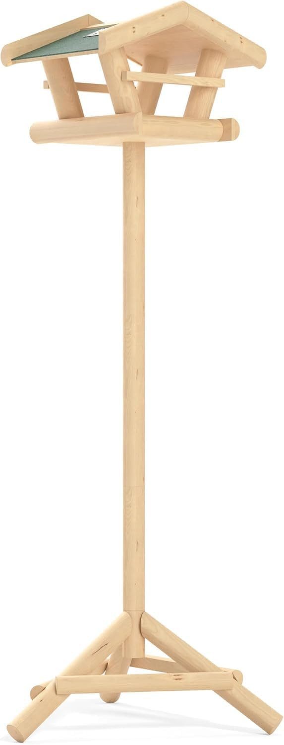 Blumixx Vogelhaus mit wetterfestem Ständer und Solar-LED Beleuchtung - abnehmbares Dach