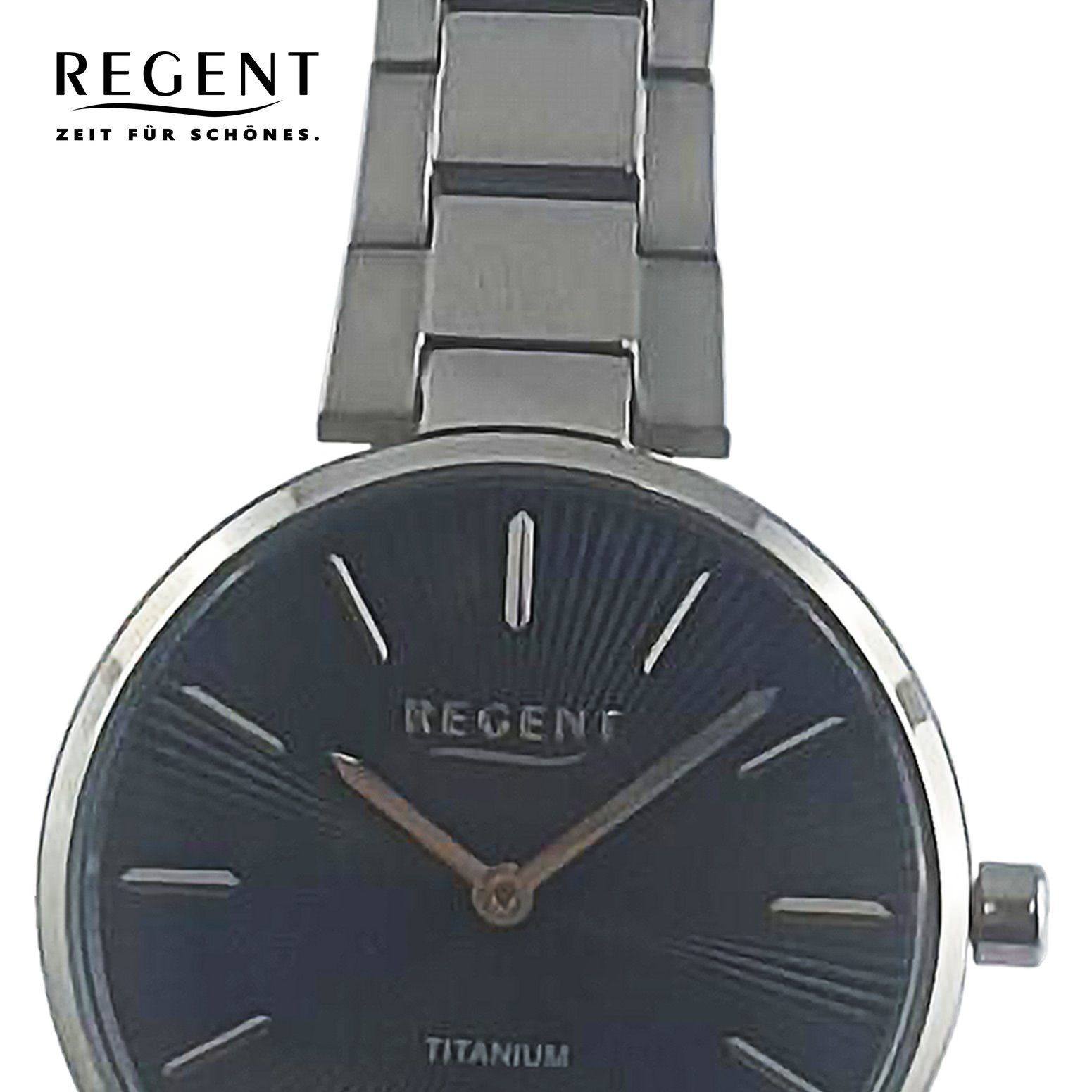 groß Regent Damen Regent Analog, Armbanduhr (ca. rund, Damen Metallarmband Quarzuhr 30mm), extra Armbanduhr