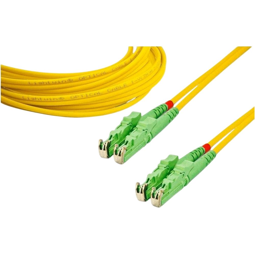Lightwin High Quality Duplex Singlemode 2x E2000/APC LWL Patchkabel gelb/grün Glasfaserkabel