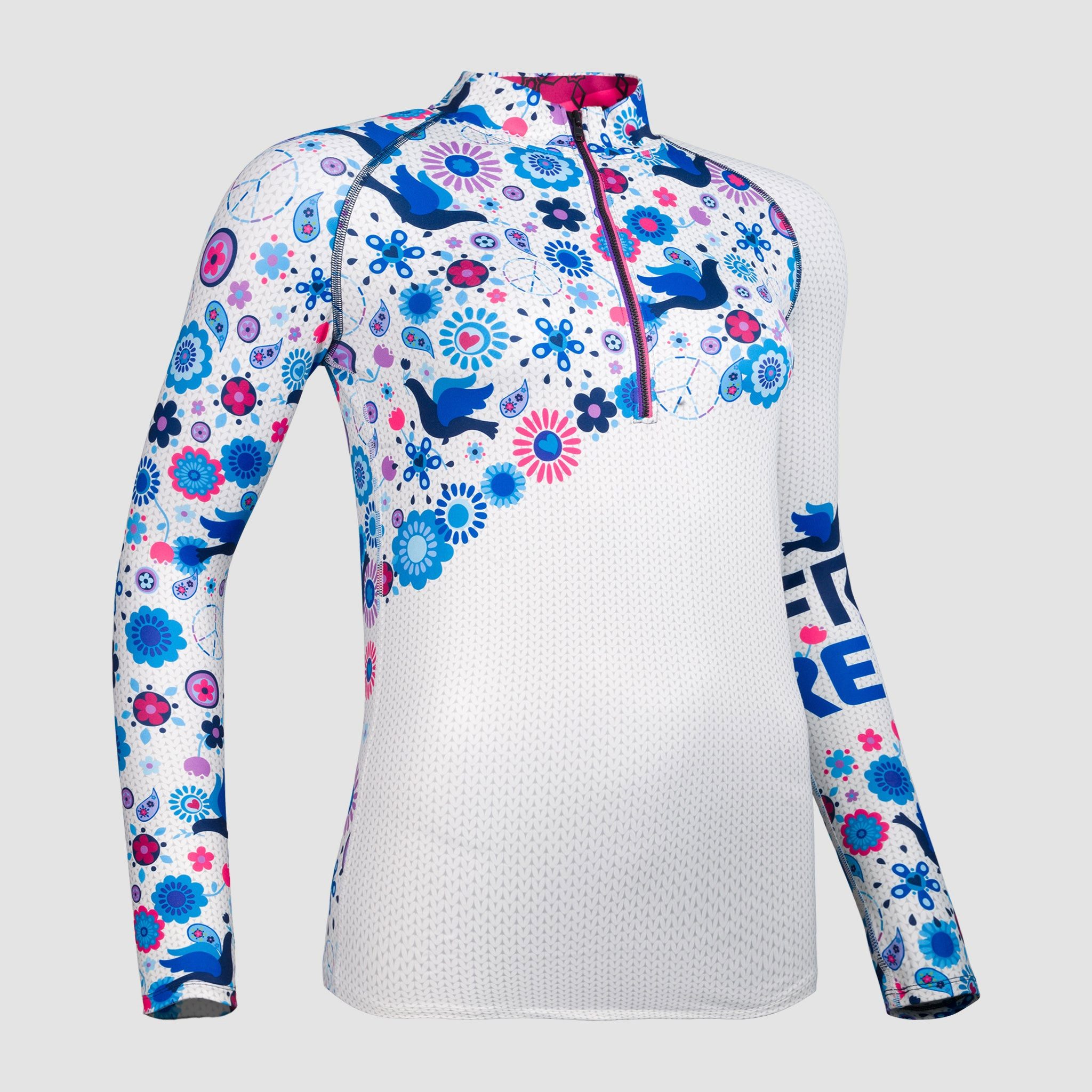 Freisein Project Funktionsshirt FreeMind Blaugrundiges Muster