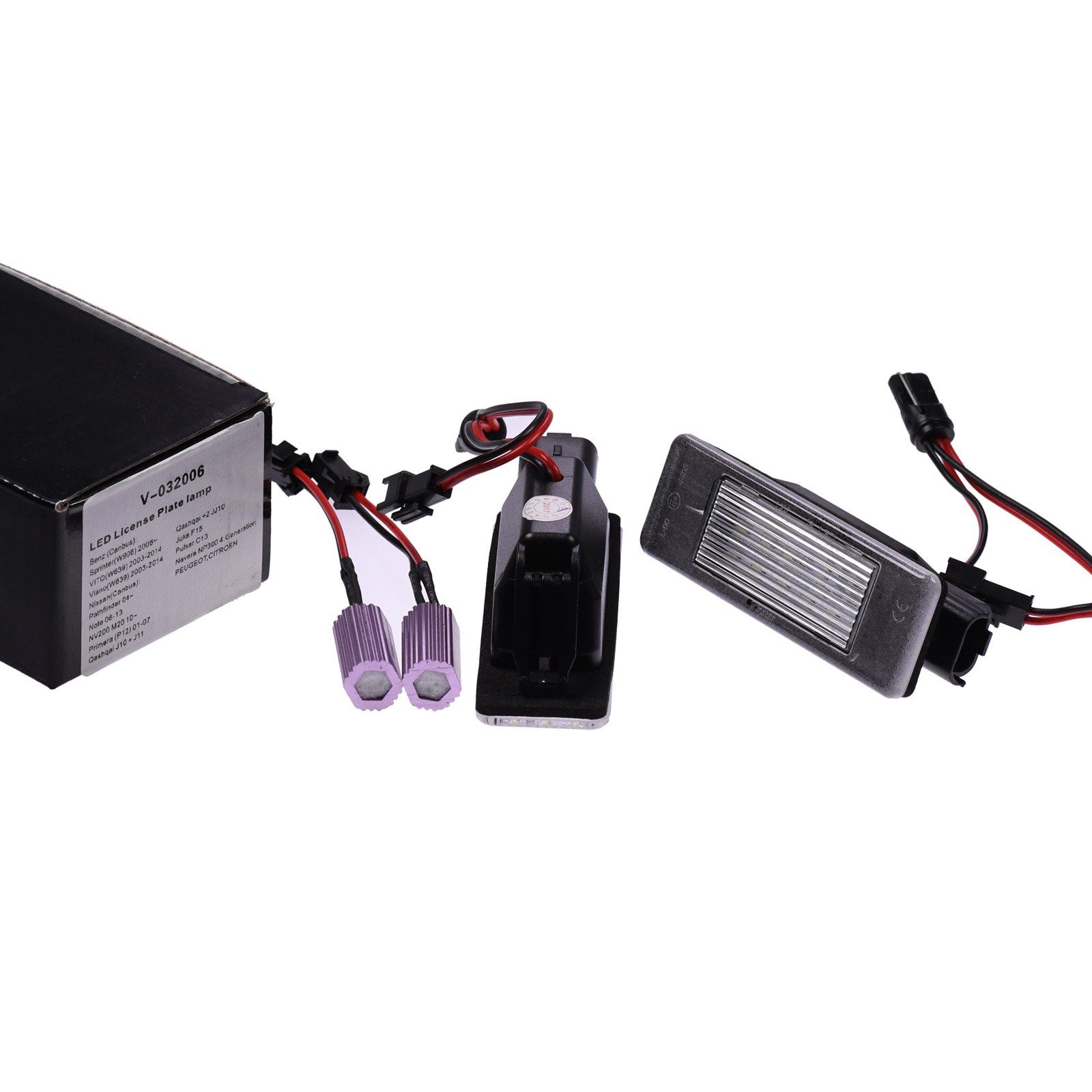 Vinstar KFZ-Ersatzleuchte LED Kennzeichenbeleuchtung E-geprüft für NISSAN, NISSAN Navara ab 04 Juke F15 Note Pathfinder