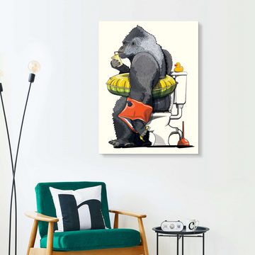 Posterlounge XXL-Wandbild Wyatt9, Gorilla auf der Toilette, Kinderzimmer Kindermotive
