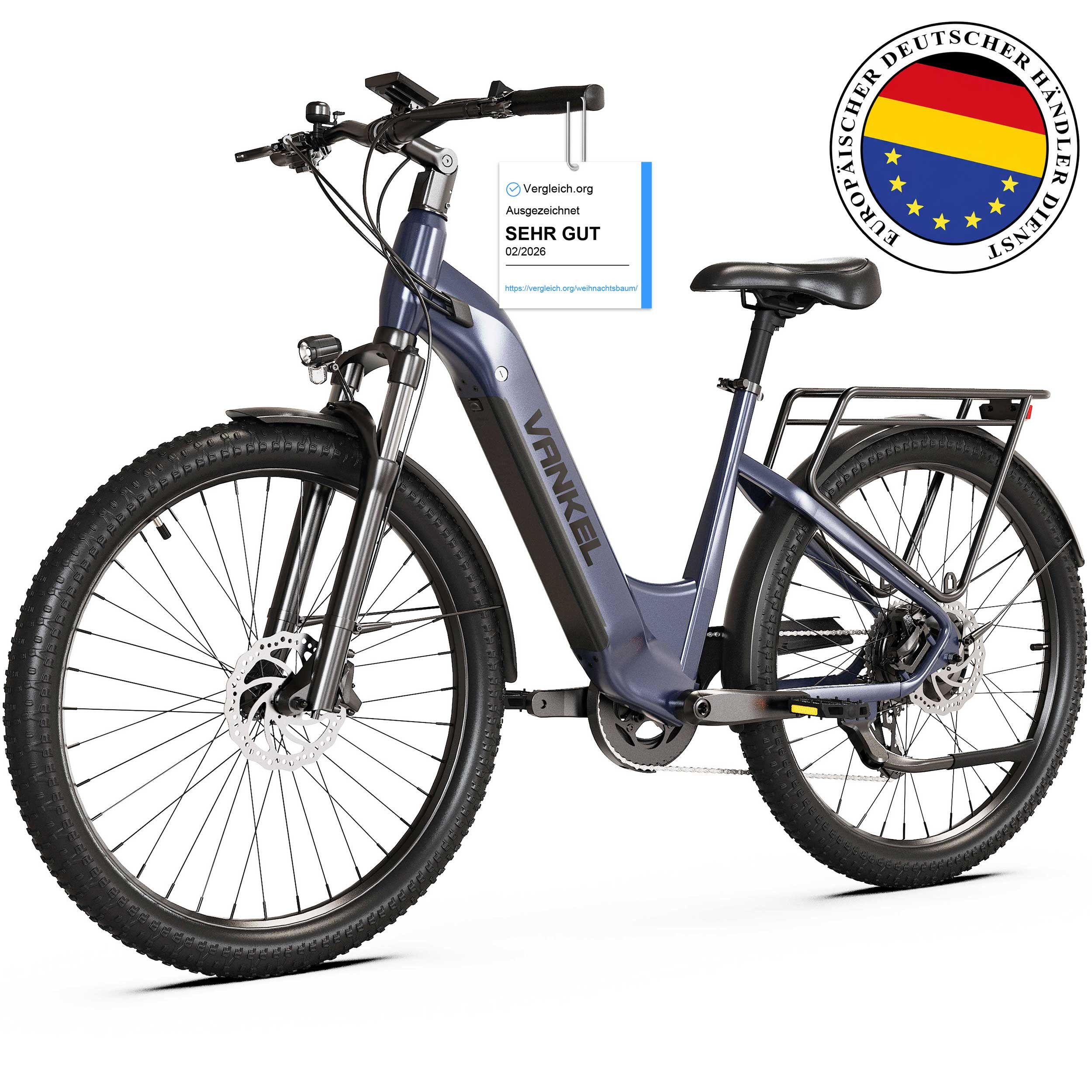 Vankel E-Bike Cityrad 26”×3,0/29”×2,4 Zoll E-Fahrrad Damen u. Herren 720 WH Pedelec 120 km, Kettenschaltung, Heckmotor, 720 Wh, Fat Mountain LG Akku All-Terrain mit Drehmomentsensor E-bikes