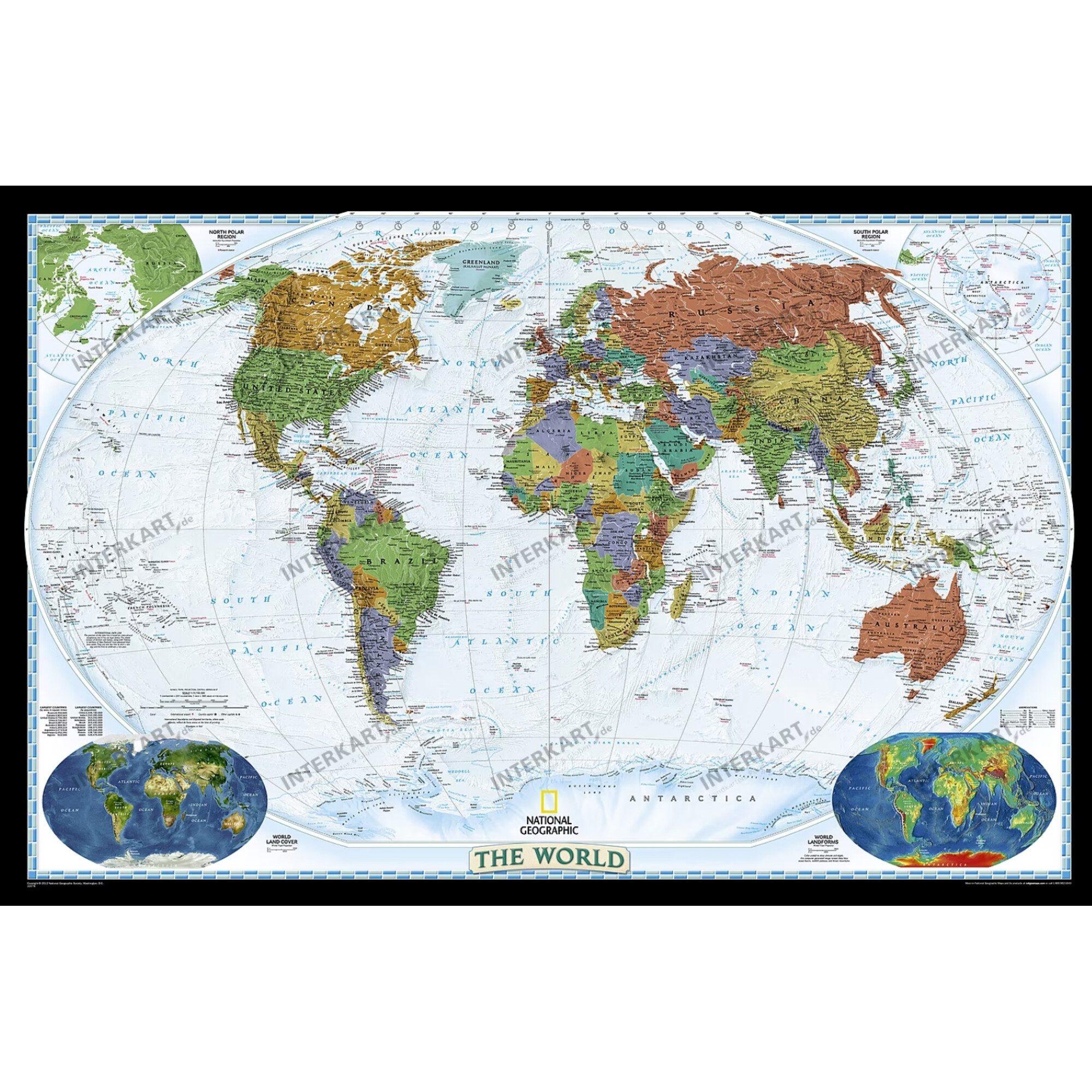 NATIONAL GEOGRAPHIC Wandbild National Geographic Weltkarte politisch (185 x 122 cm)