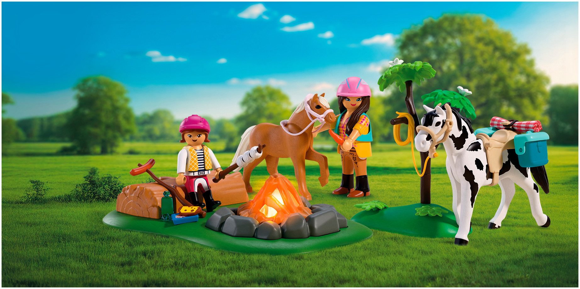 Playmobil® Reitausflug mit Lagerfeuer (72132), I Love Horses Konstruktions-Spielset, (42 St), Made in Europe – Bild 5 von 5
