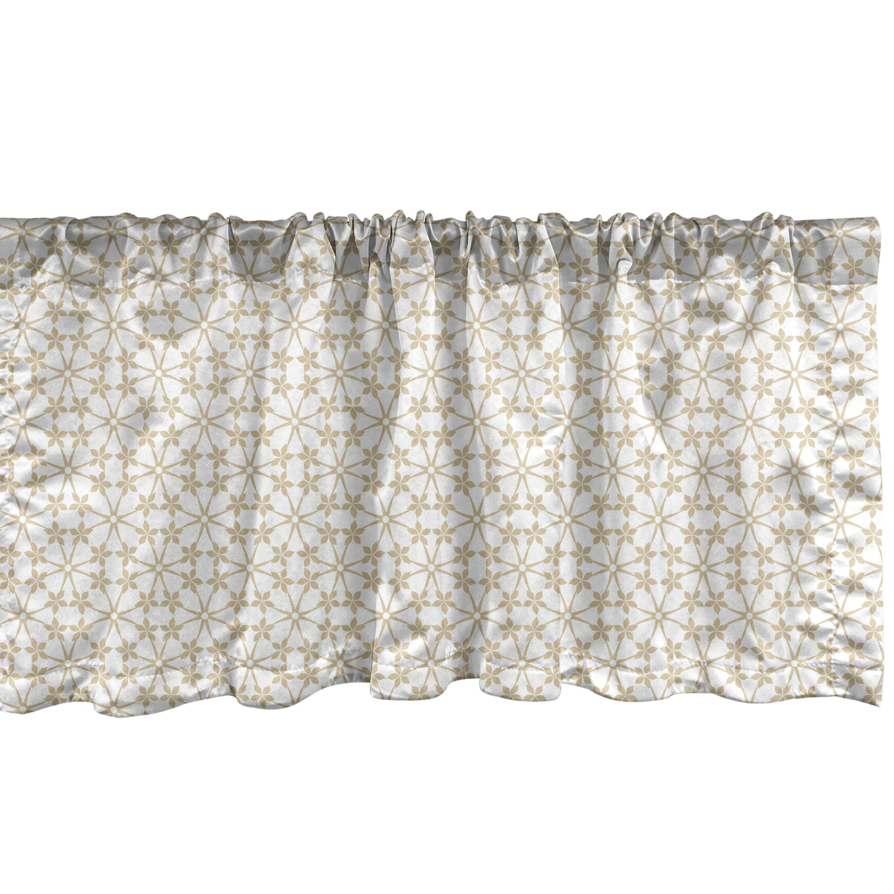 Scheibengardine Vorhang Volant für Küche Schlafzimmer Dekor mit Stangentasche, Abakuhaus, Microfaser, Beige Abstract Floral Sterne