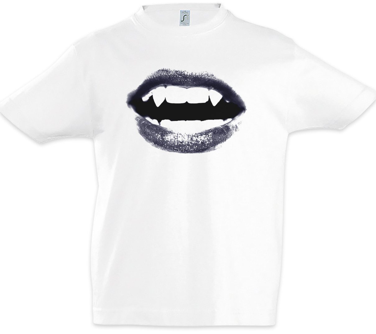 Print-Shirt Vampire Woman Mouth Kinder T-Shirt Vampir Girl Lady Blut True Gebiss