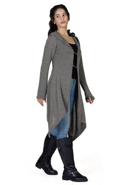 Guru-Shop Langjacke Lange Strickjacke, Strickmantel mit weiter..