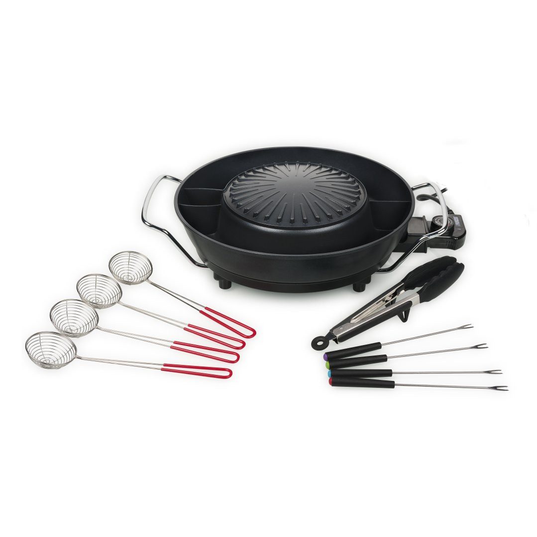 Tristar Tischgrill Tristar PZ-9131 Elektrischer Kochtopf und koreanisches Grill-Set – 4-i, 1800 W, 3 l Volumen – Einstellbares Thermostat