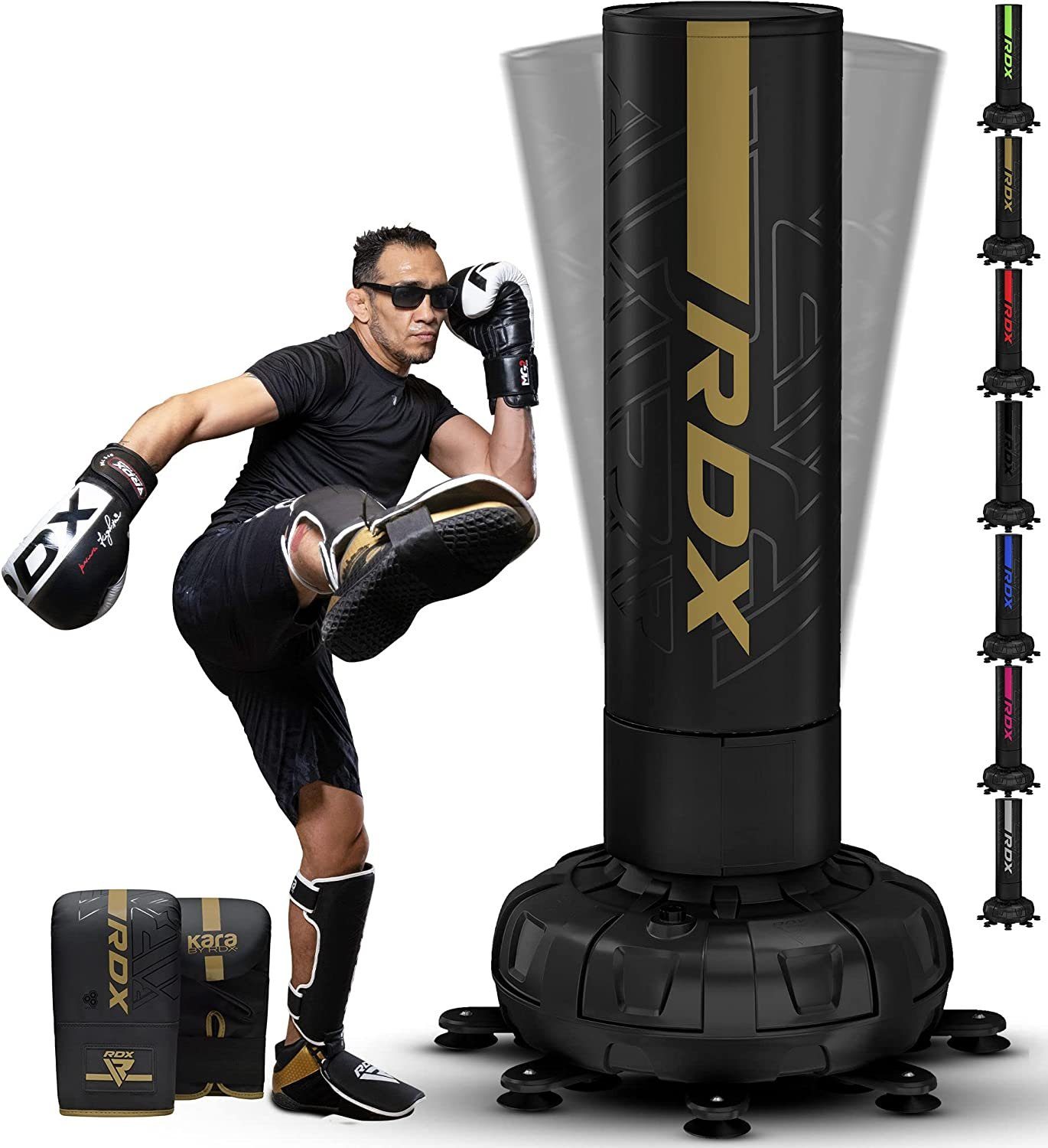 Boxsack RDX Freistehender Boxsack mit Handschuhen, 6ft Kickboxen, MMA Fitness