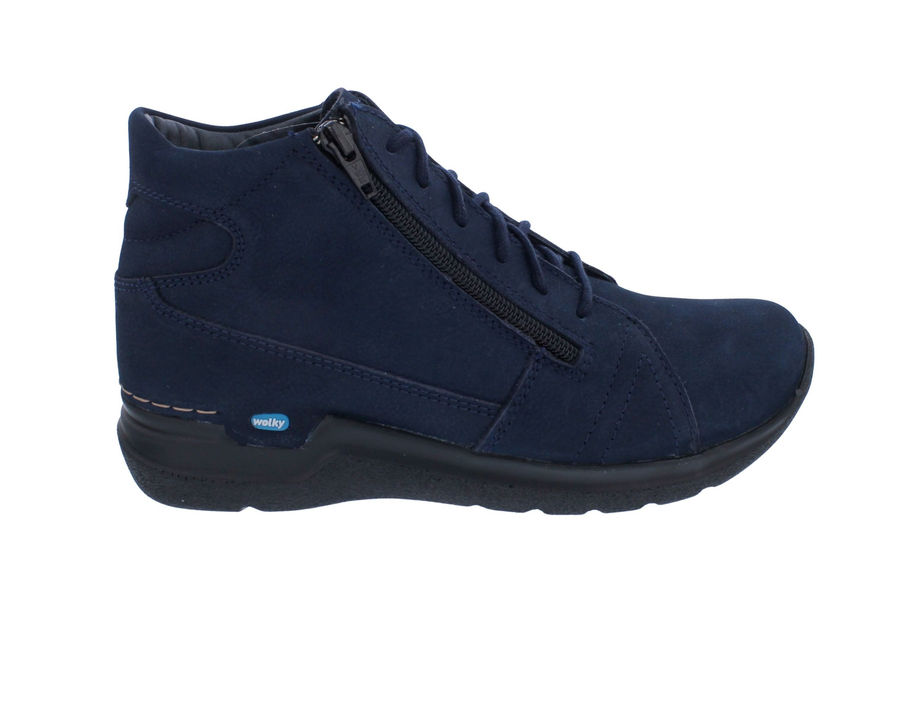 WOLKY Wolky Stiefelette Why 0660611-800, Antique Nubukleder, Blau, Schnürung Schnürstiefelette