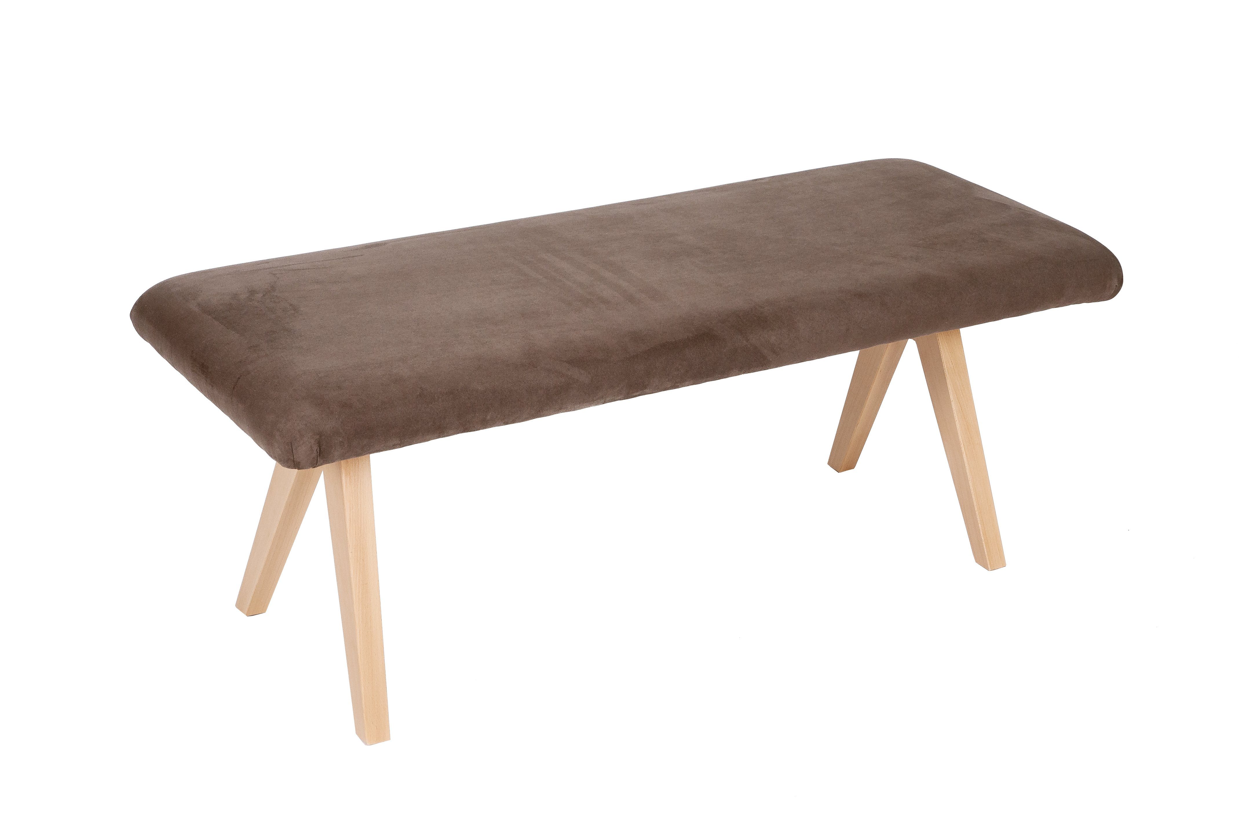 kundler home Sitzbank gepolstert, Essbank, Schuhbank 'Die Natürliche' L120cm, Buche Massiv