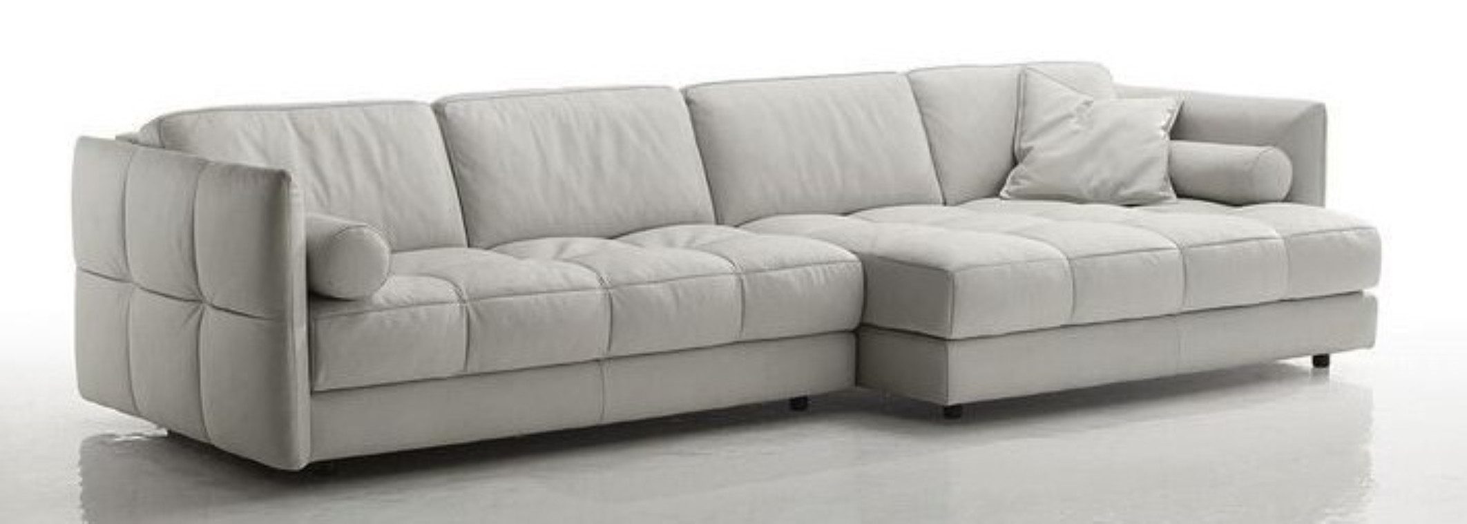 Xlmoebel Ecksofa Luxuriöses L-Form Sofa aus echtem Leder in elegantem Weiß, Ecksofa, Hergestellt in Europa