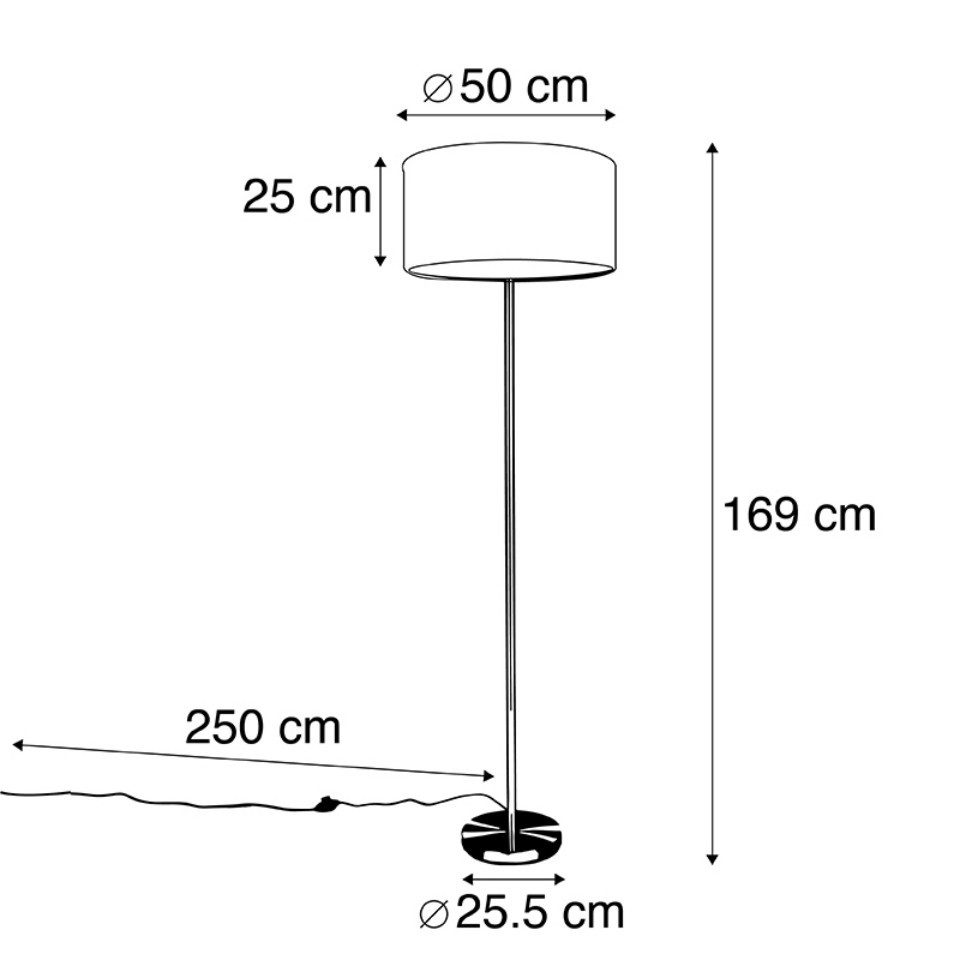 Qazqa Stehlampe Simplo, ohne Leuchtmittel, Warmweiß