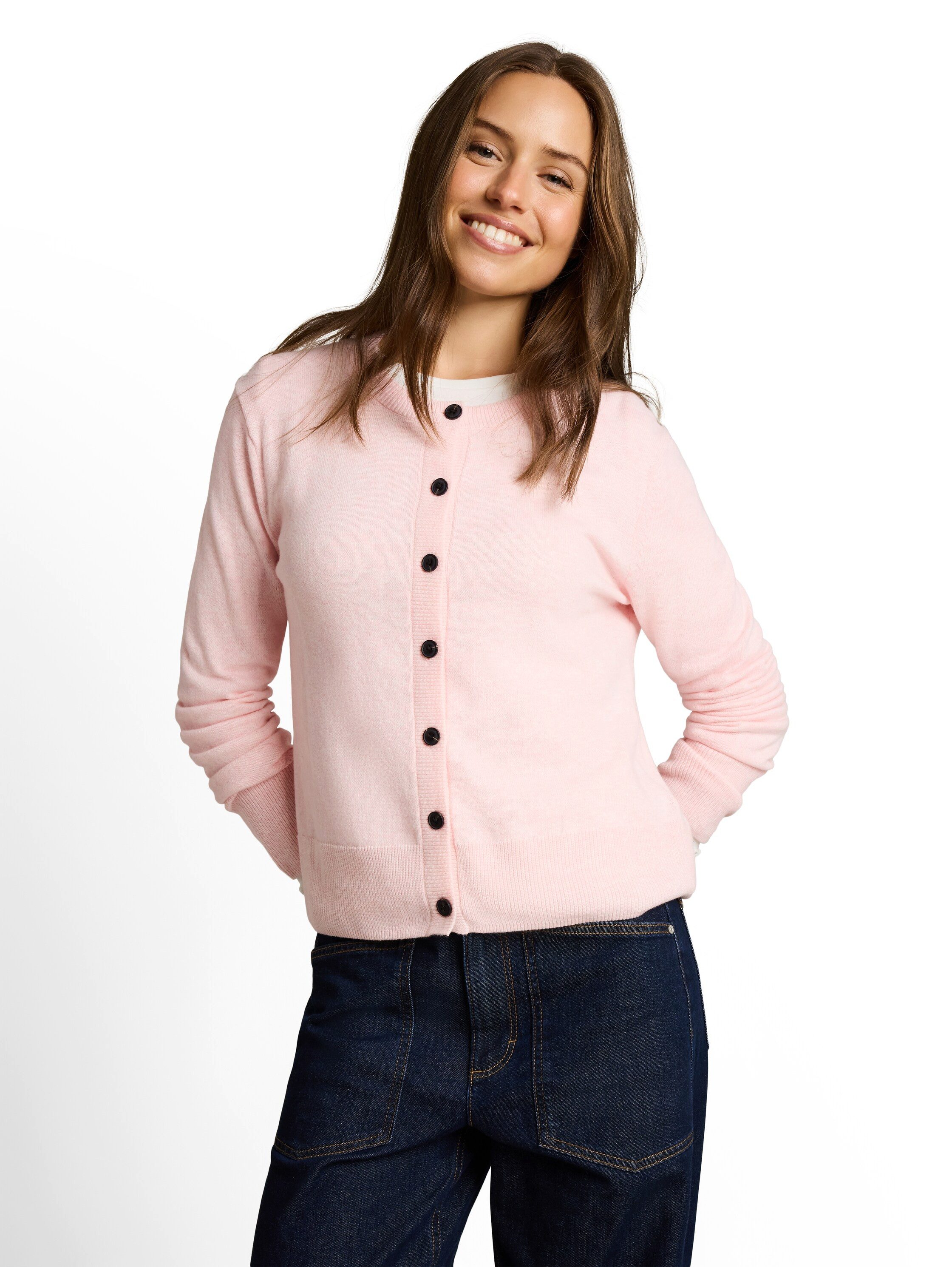 TOM TAILOR Cardigan Regular mit Knopfleiste / Rundhals
