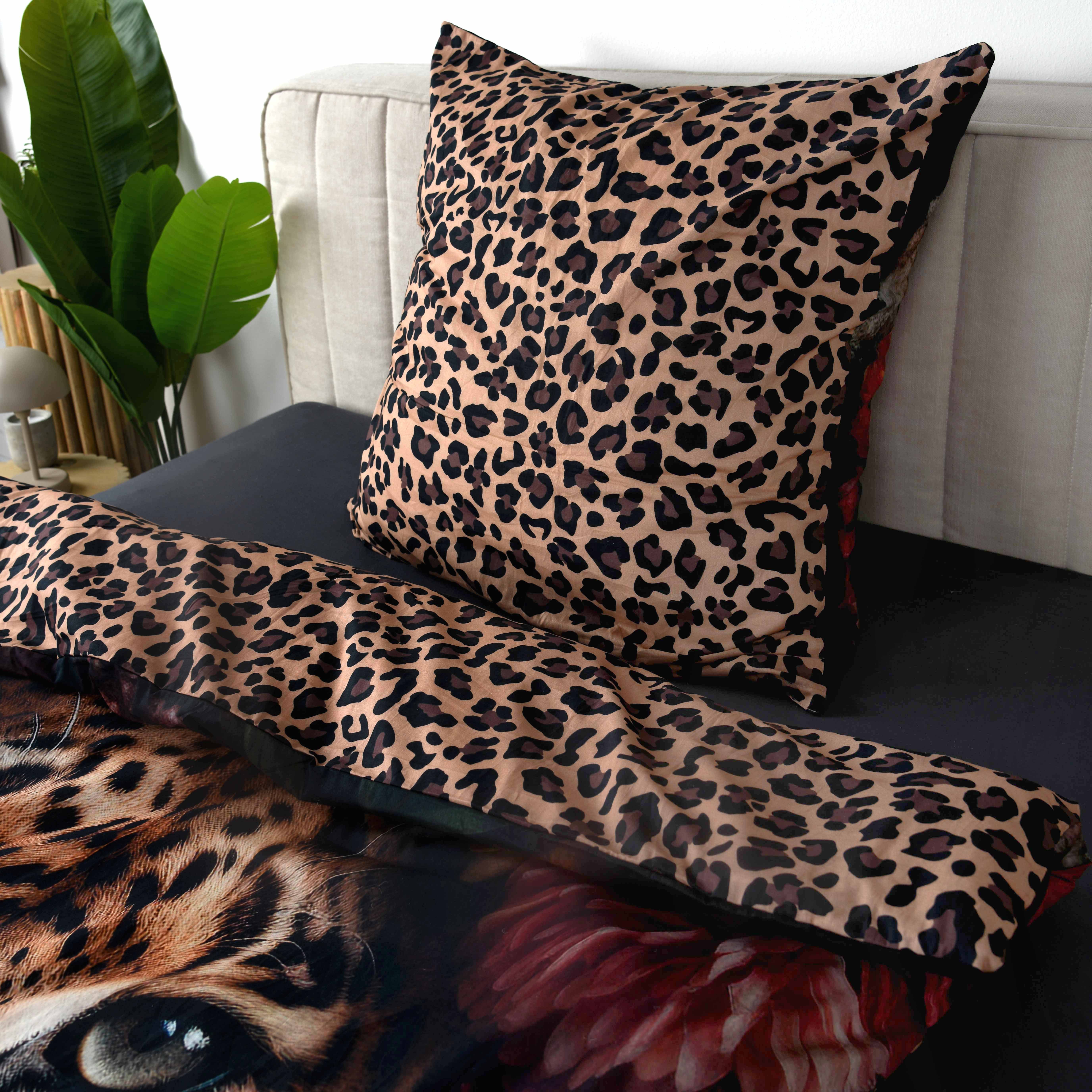 Herding Bettwäsche Wild Flowers Leopard, Renforcé, 2 teilig, Wendebettwäsche