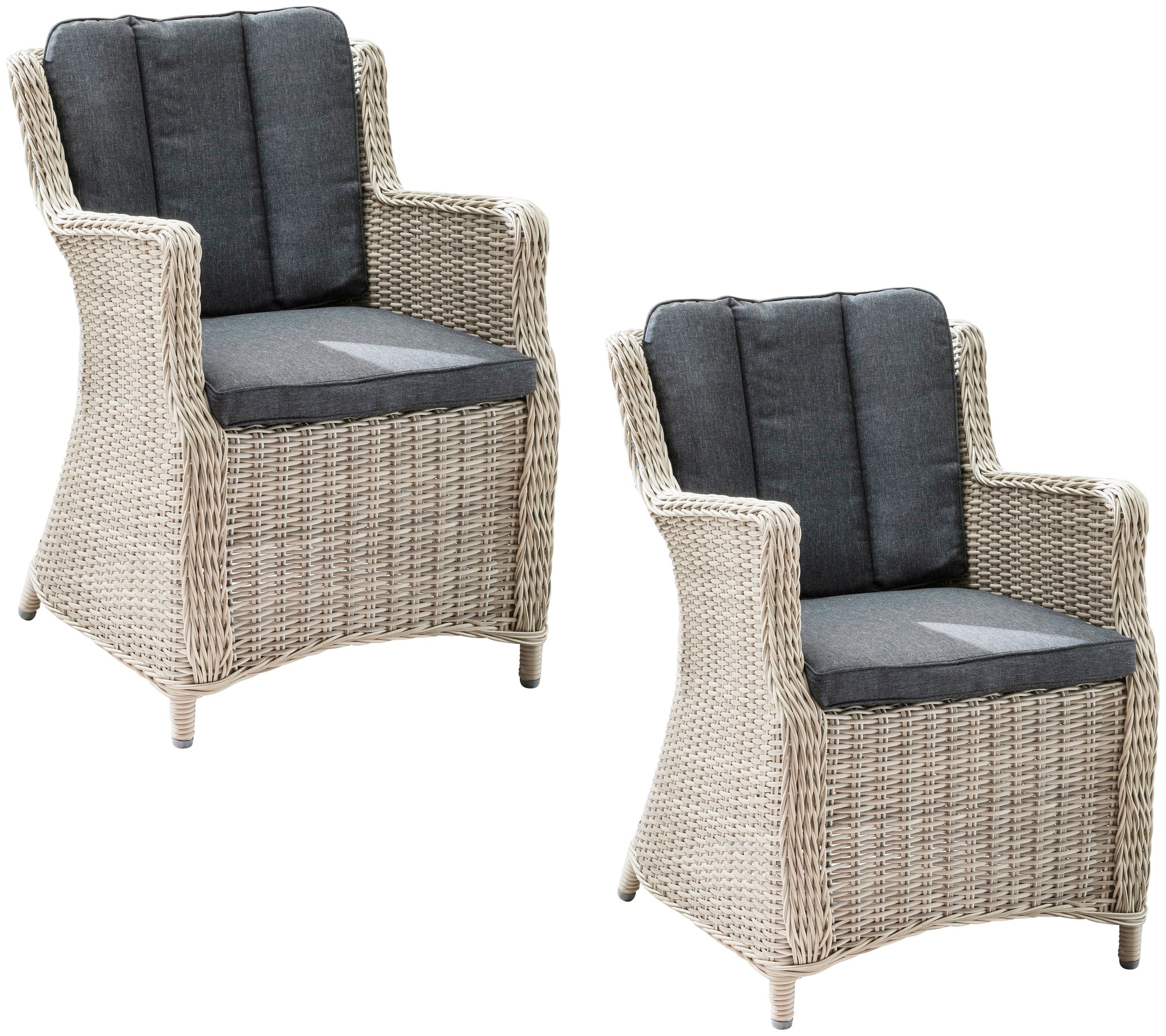 2-St), Destiny Polyrattan, beige (Set, Auflagen LUNA Gartensessel inkl.