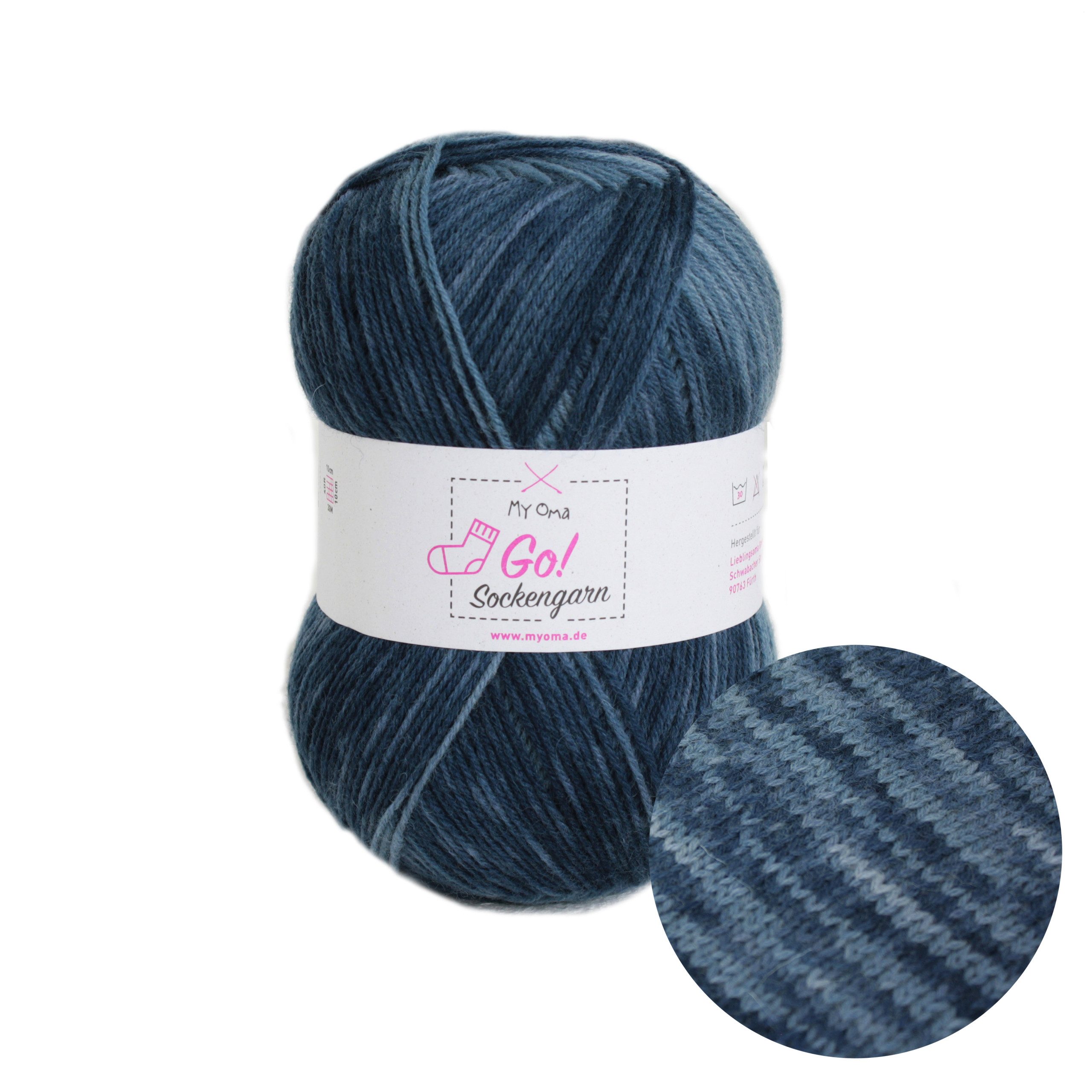 MyOma Wolle GO! Sockengarn - zum Stricken Häkelwolle, 420,00 m (100g, 1-St., zum Stricken von Socken, Sockenwolle), 75% Wolle und 25% Polyamid in 8 verschiedenen Цвета(ов)
