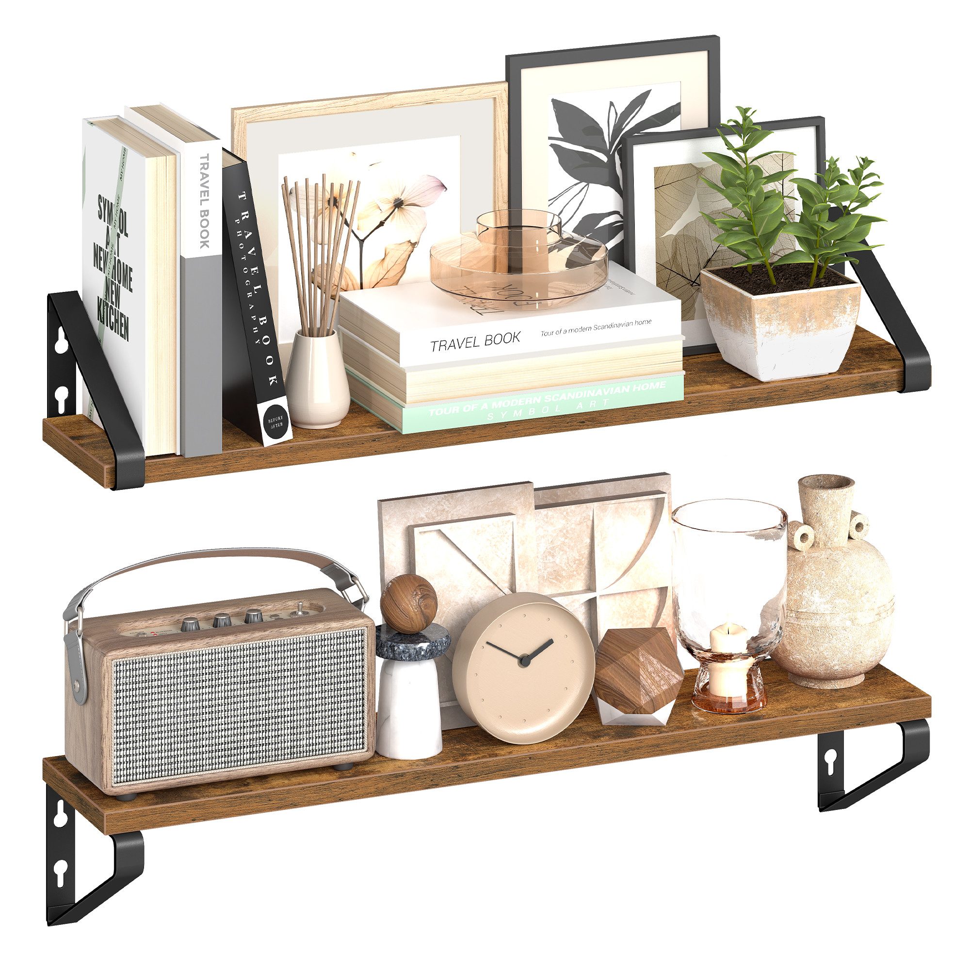 VASAGLE Wandregal, 2er Set, Regalbrett, 2 Montagemöglichkeiten, 60 cm, 10Kg günstig online kaufen