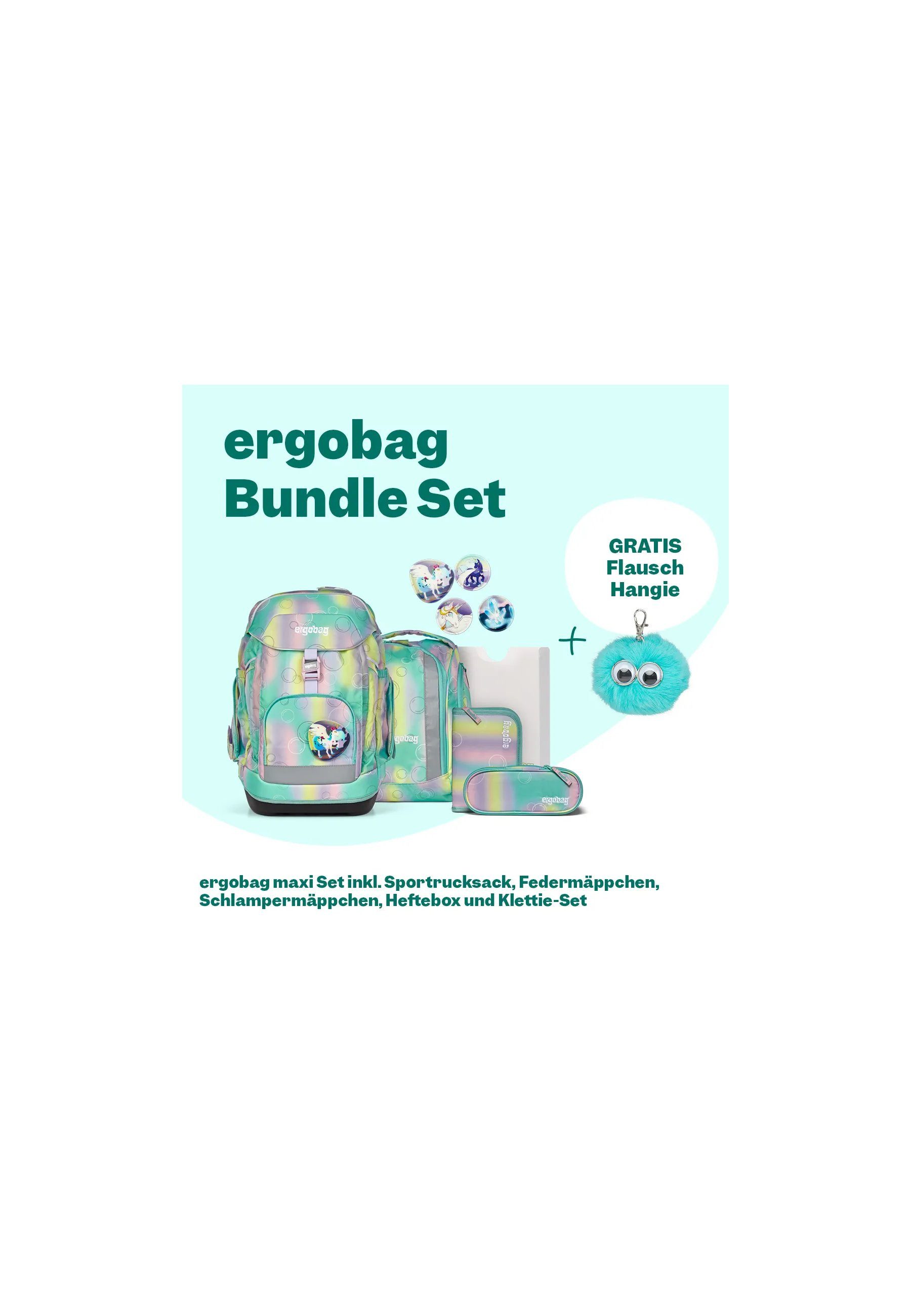 ergobag Schulranzen maxi Set Bundle (6-tlg., 7-teiliges Set), größenverstellbares Rückensystem