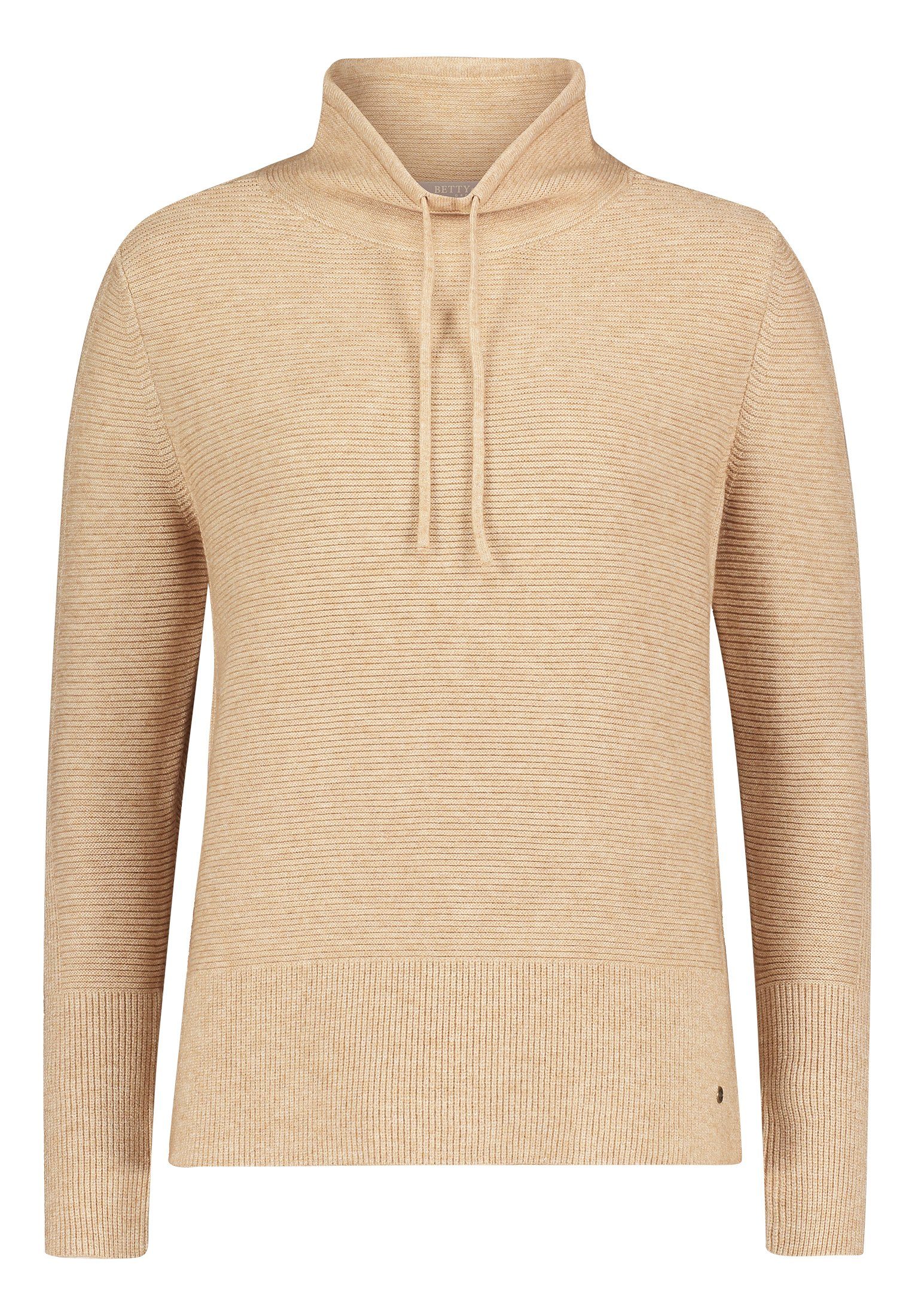 Beige mit Struktur Betty&Co (1-tlg) Strickpullover Kragen