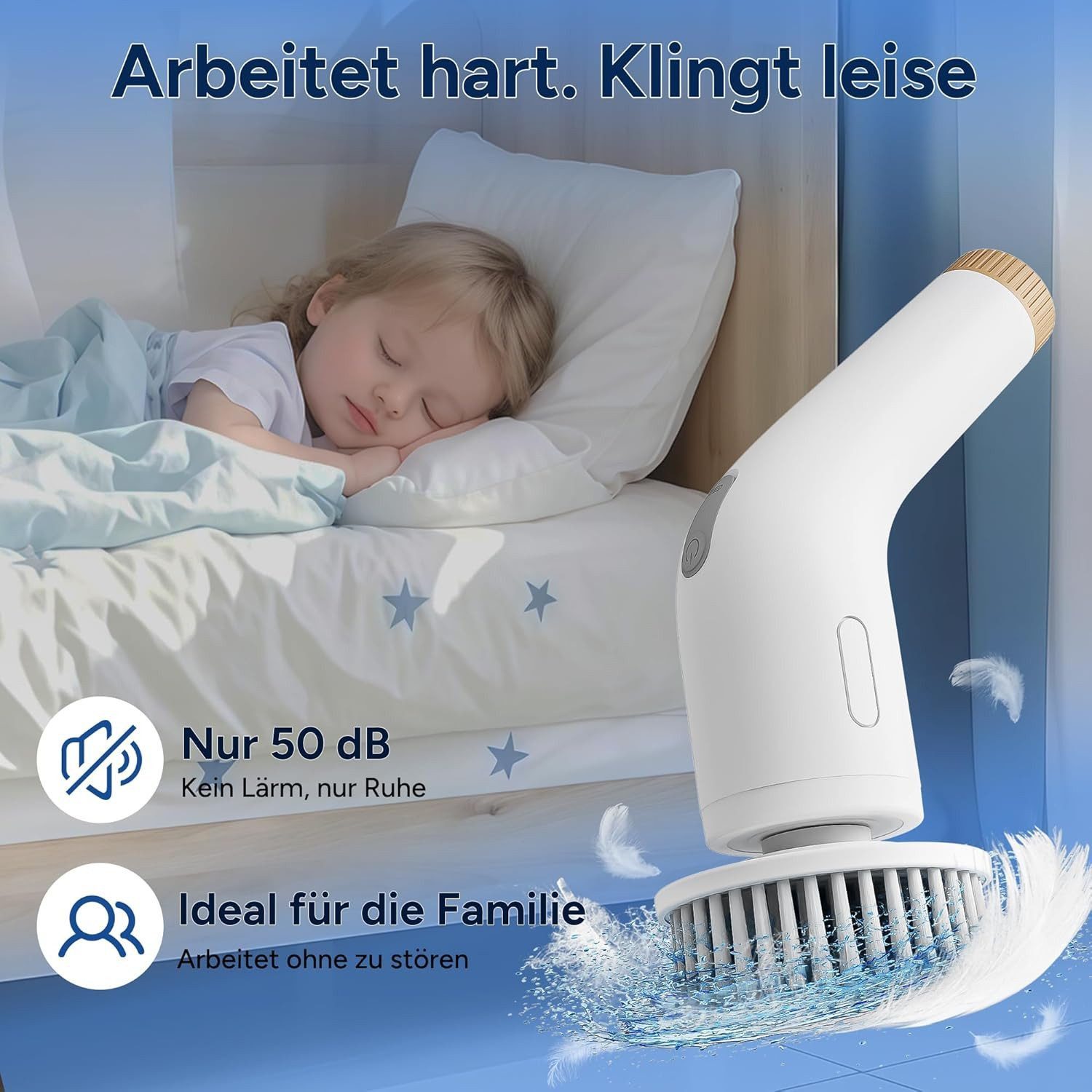 Vivitar Elektro-Oberflächenbürste mit 11 Bürstenköpfen, Teleskopgriff, 2 Geschwindigkeiten kabellos, Multifunktionaler elektrischer Spin Scrubber, Abnehmbarer V – Bild 5 von 5