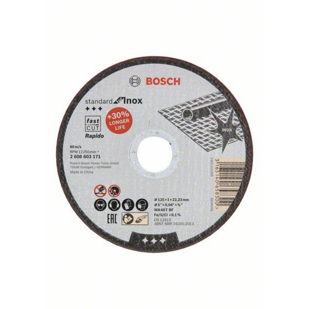 gerade - Inox Trennscheibe Standard for BOSCH Rapido125 Trennscheibe
