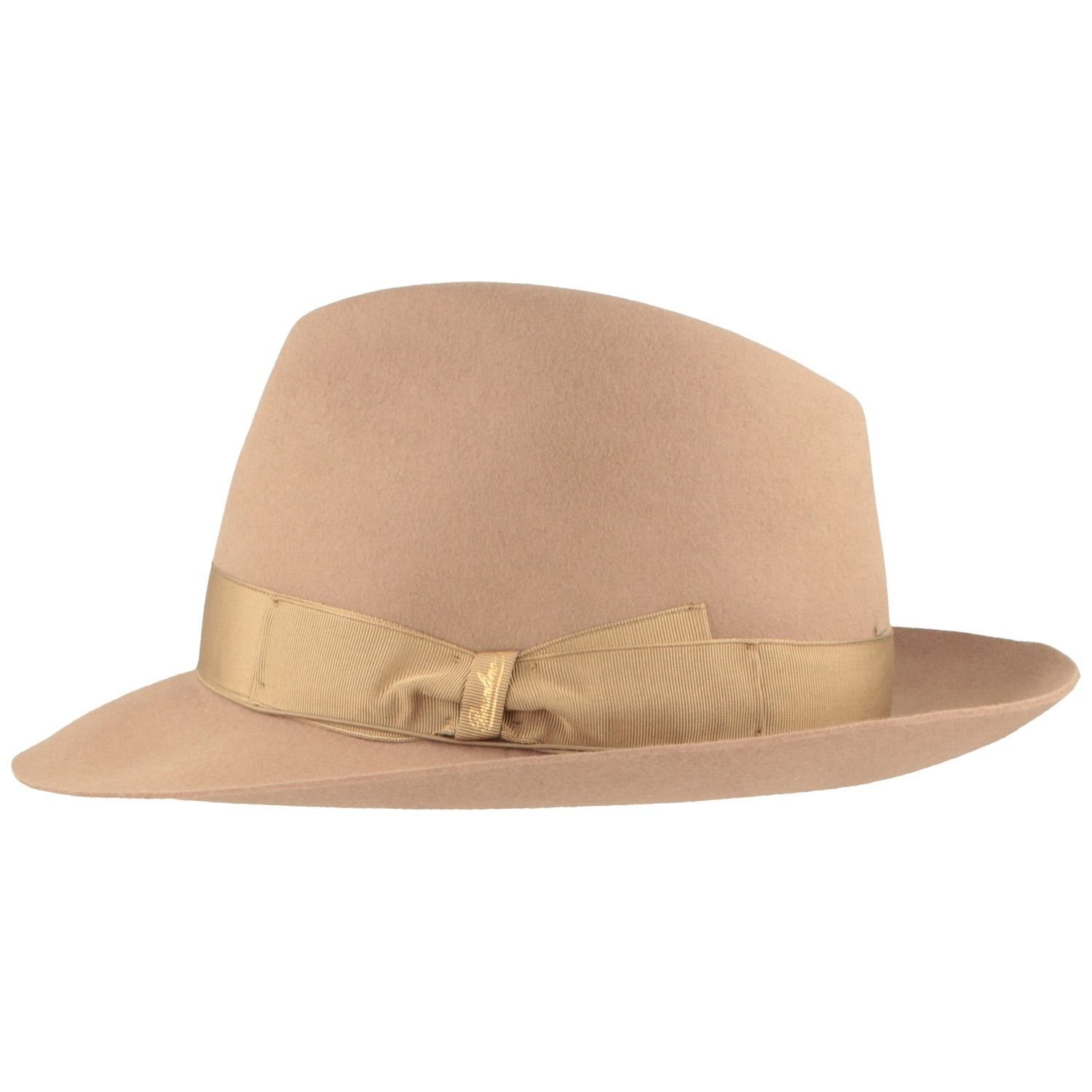 Borsalino hellbeige mit 5011 mittelbreiter Haarfilzhut edler Krempe Filzhut