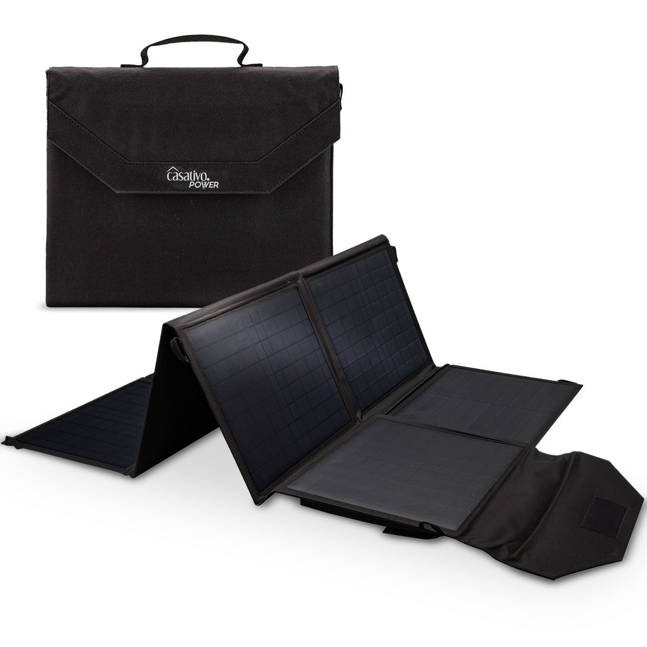 Casativo Faltbares Solarpanel 100W 18V 4,4kg 8 Zellen 24x31 cm, (1-St), zusammenfaltbar, -40 bis 75 °C, 4,4 kg, 18V, für Powerstation