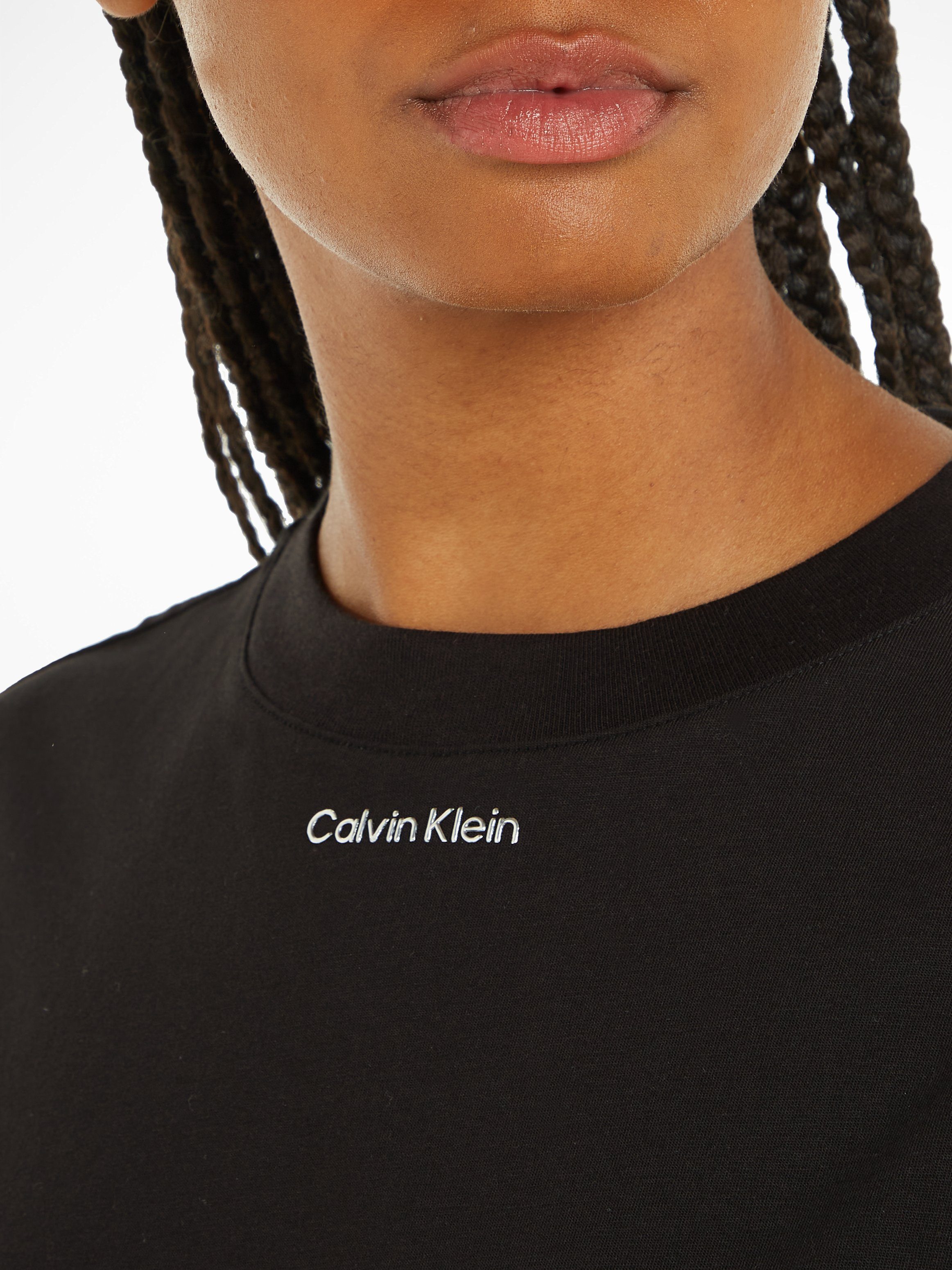 Calvin Klein METALLIC T MICRO LOGO T-Shirt Black Ck SHIRT