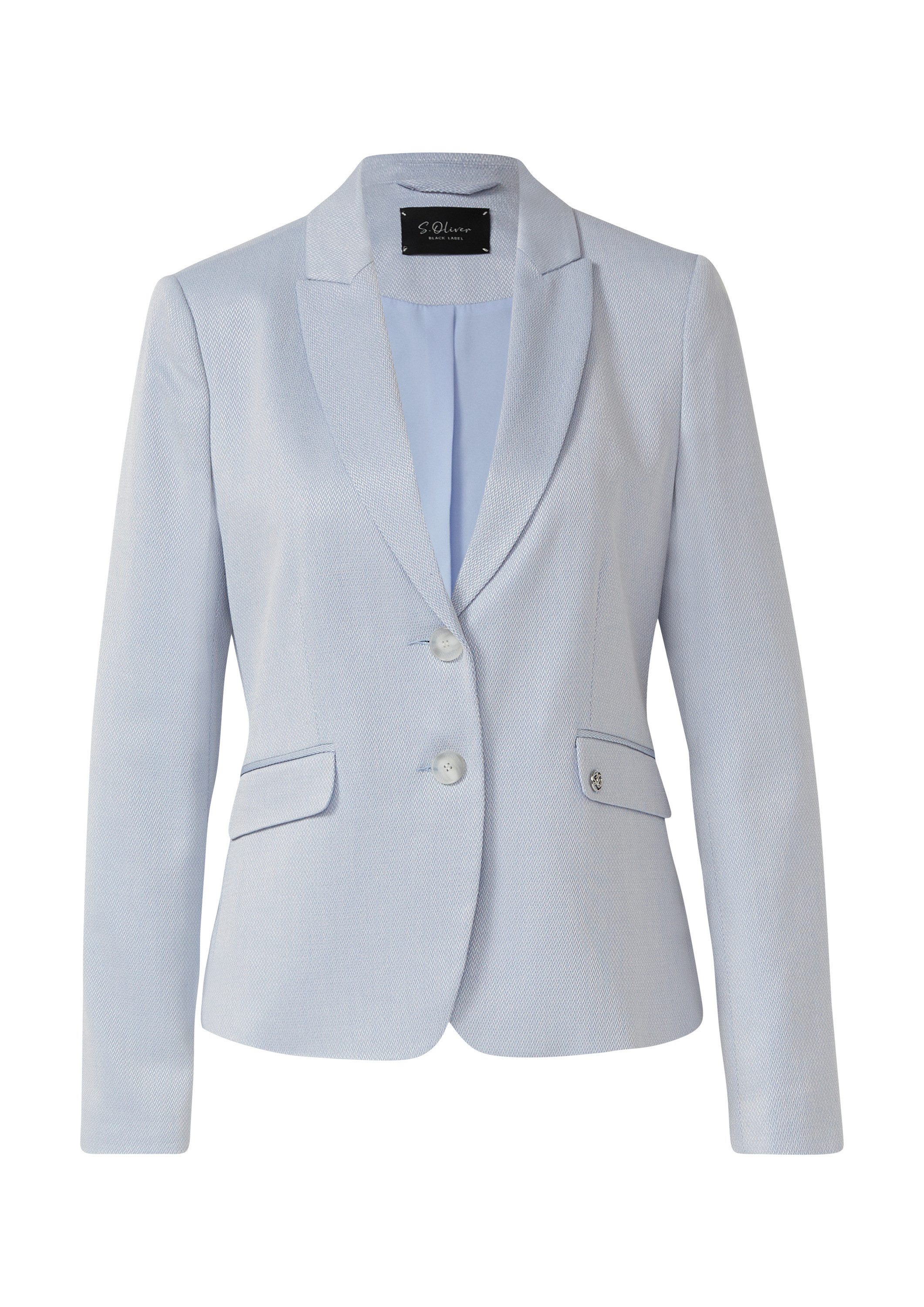 s.Oliver Jackenblazer Indoor-Jacke Verkürzter Slim-Fit-Blazer mit Struktur
