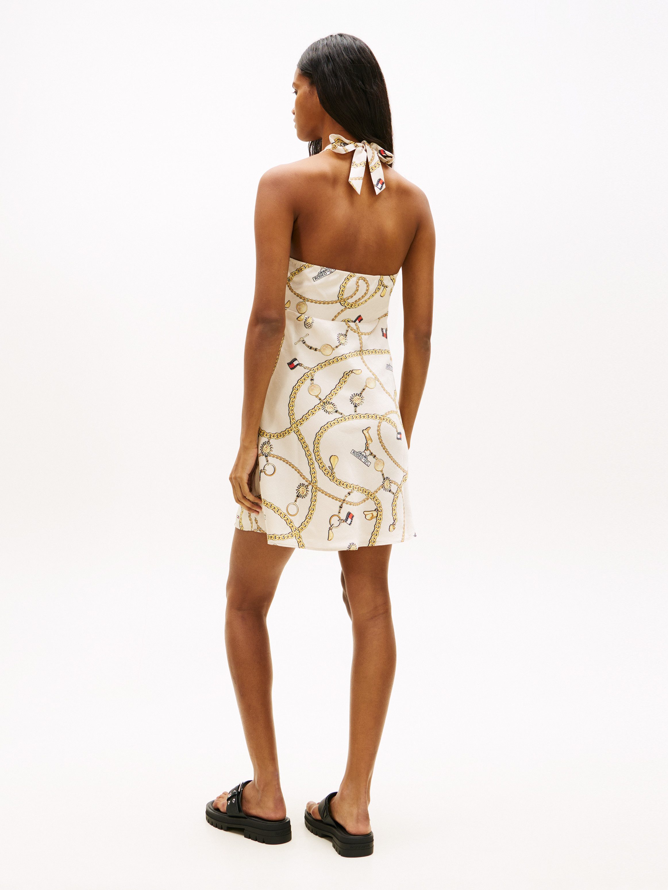 Tommy Jeans Neckholderkleid TJW CHAIN AOP HALTERNECK DRESS mit Allover-Print, rückenfrei