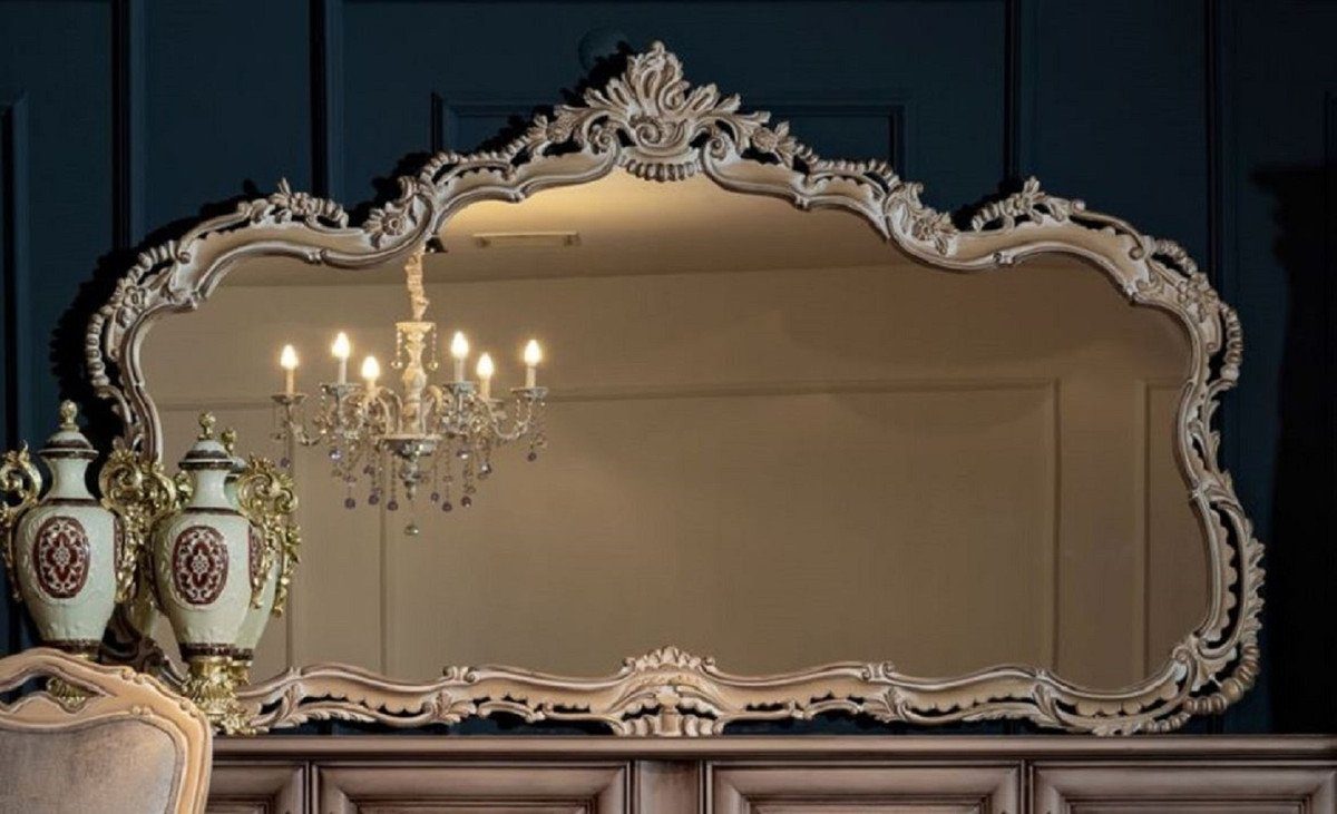 Casa Padrino Barockspiegel Luxus Barock Spiegel Naturfarben - Prunkvoller Massivholz Wandspiegel im Barockstil - Barock Möbel