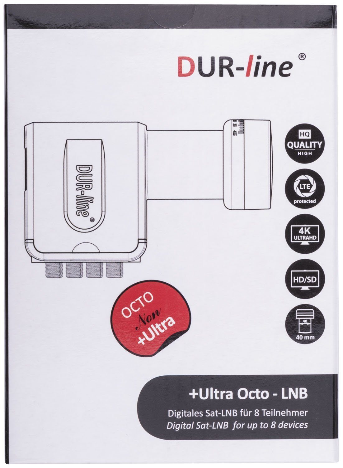 weiß +Ultra Universal-Octo-LNB LNB Teilnehmer Test 8 [ DUR-line Octo - DUR-line mit LTE-Filter -