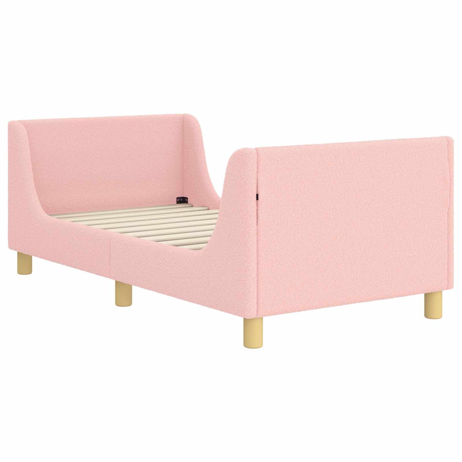vidaXL Bett Kinderbettgestell mit Kopfteil Rosa 80 x 160 cm Schafstoff (1-tlg)