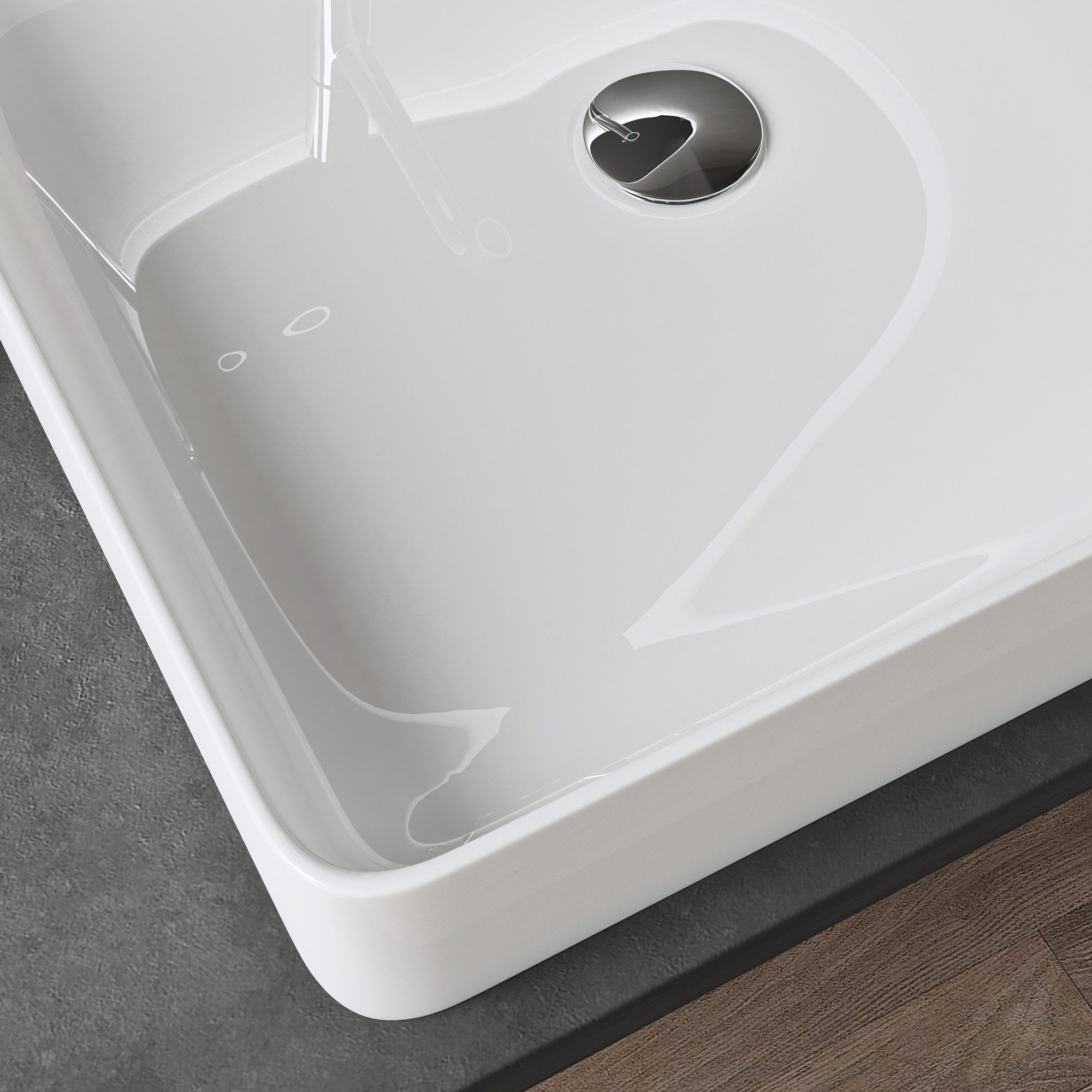 doporro Waschbecken keramik Aufsatzwaschbecken eckig Waschtisch mit Nano-Schutz L105