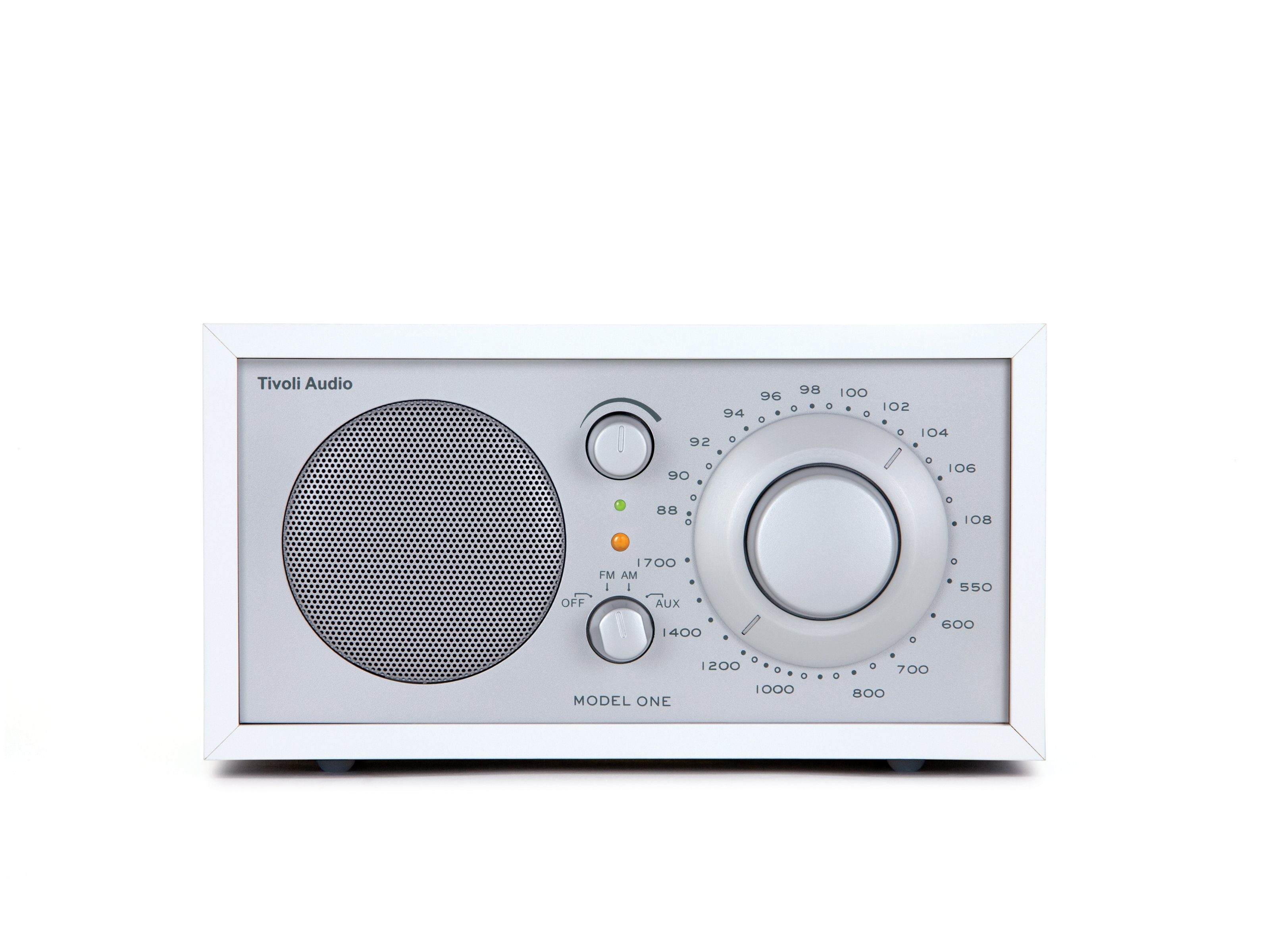 One Küchen-Radio, Tivoli Küchen-Radio Weiss/Silber (FM-Tuner, Retro-Optik, Audio Echtholz-Gehäuse) Model