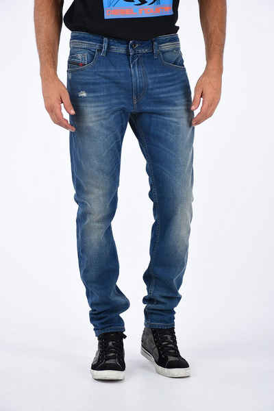 Diesel Slim-fit-Jeans »Herren Thommer 084DT« Blau, Röhrenjeans, Stretch, 5-Pocket-Style, Used-Look, Länge: L32