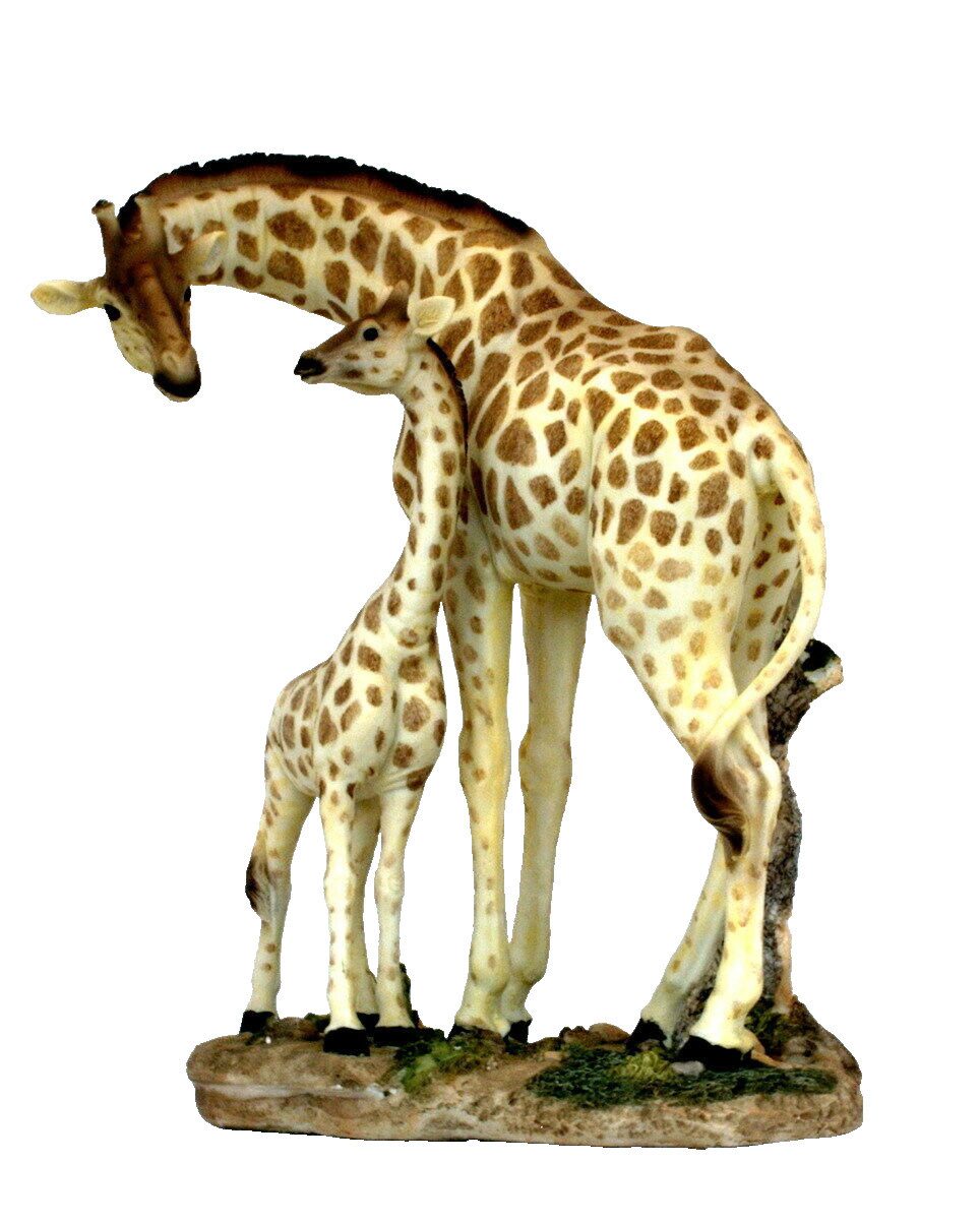 Kaufhaus le petit Tierfigur Giraffe mit Baby Kind Giraffen Paar Skulptur Deko Figur Statue Objekt, Dekofigur aus Polyresin (Kunststein)