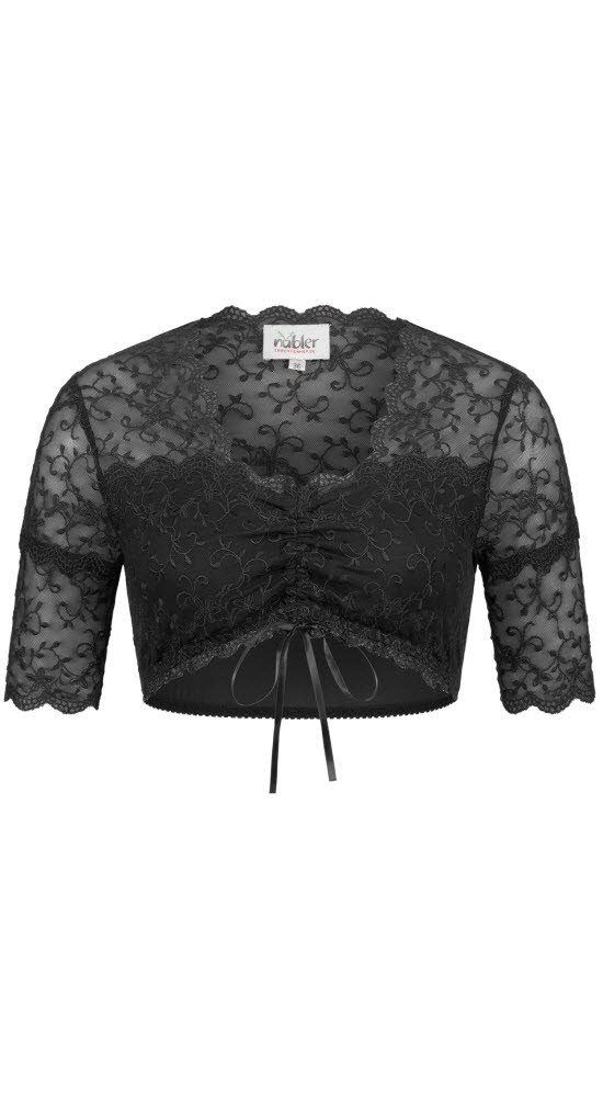 Dirndlbluse Dirndlbluse Kurzarm Nena in Schwarz von Nübler