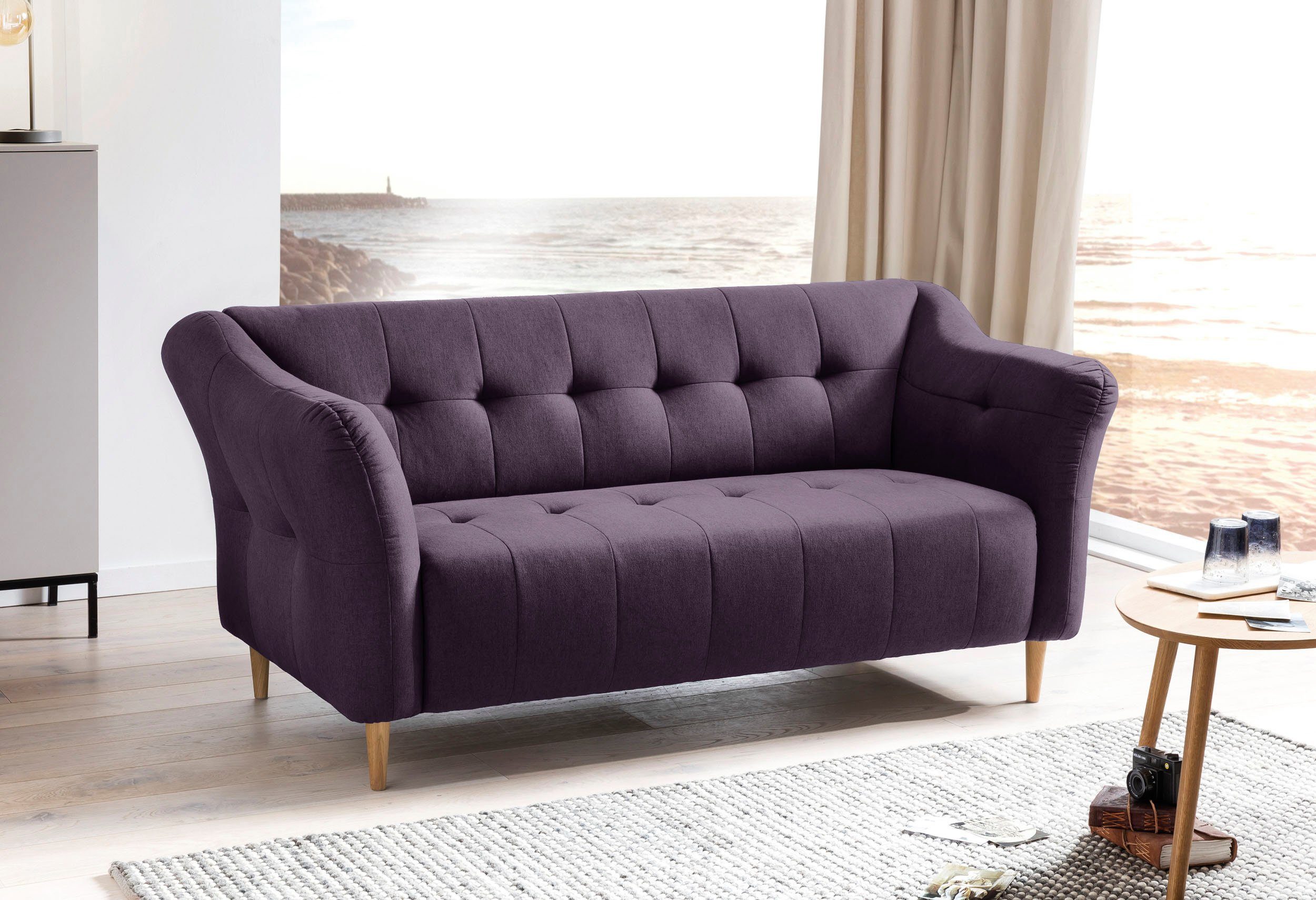 exxpo - sofa fashion 3-Sitzer stellbar mit Holzfüßen, frei im Raum Soraya