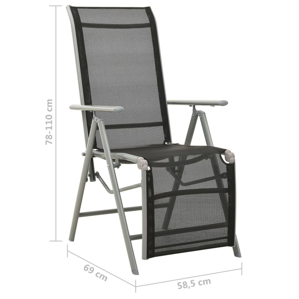 vidaXL Gartenstuhl Garten-Liegestühle 2 Stk Textilene und Silbern Aluminium