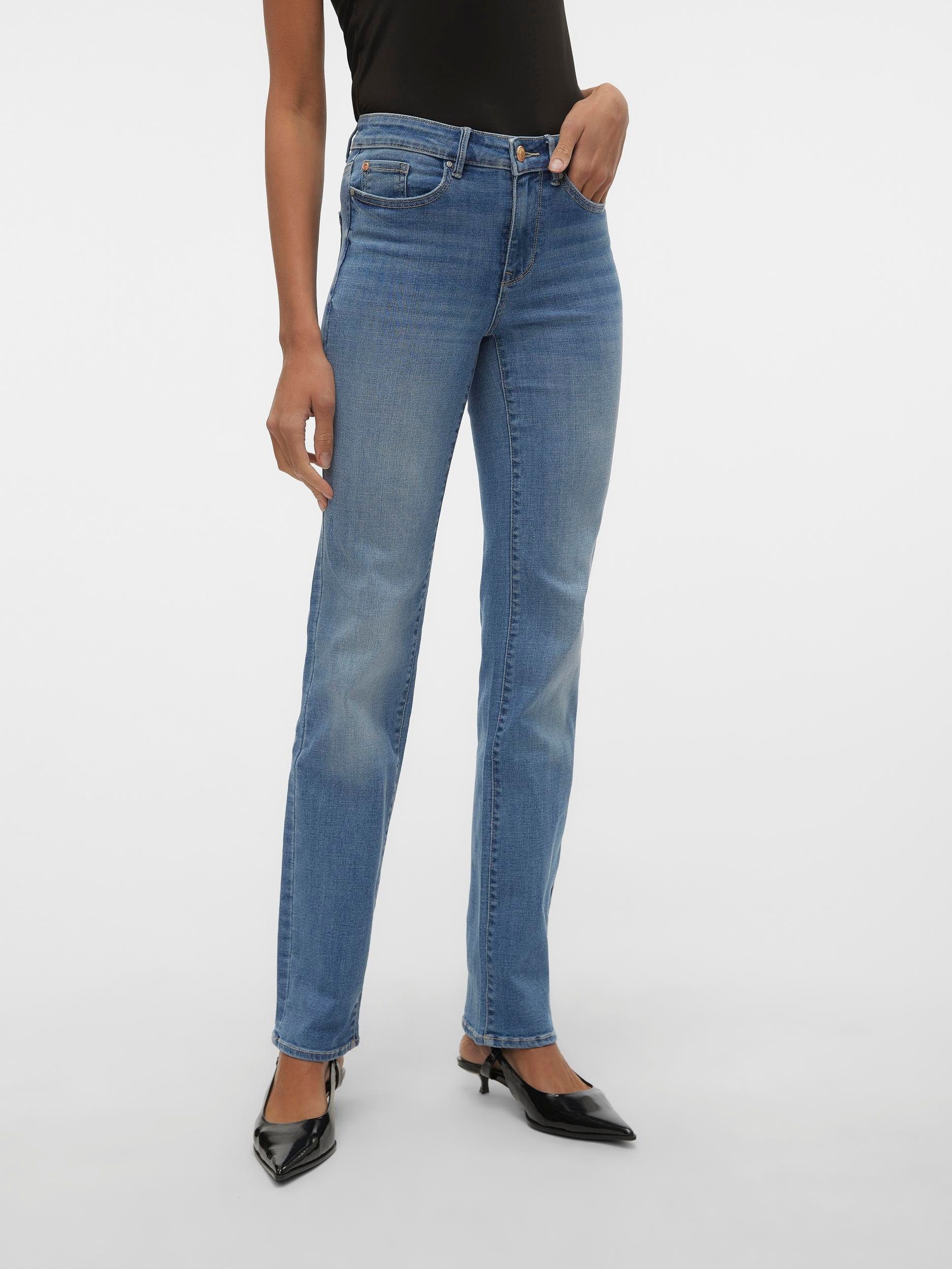 Vero Moda Straight-Jeans VMFLASH MR STRAIGHT JEANS LI347 GA NOOS