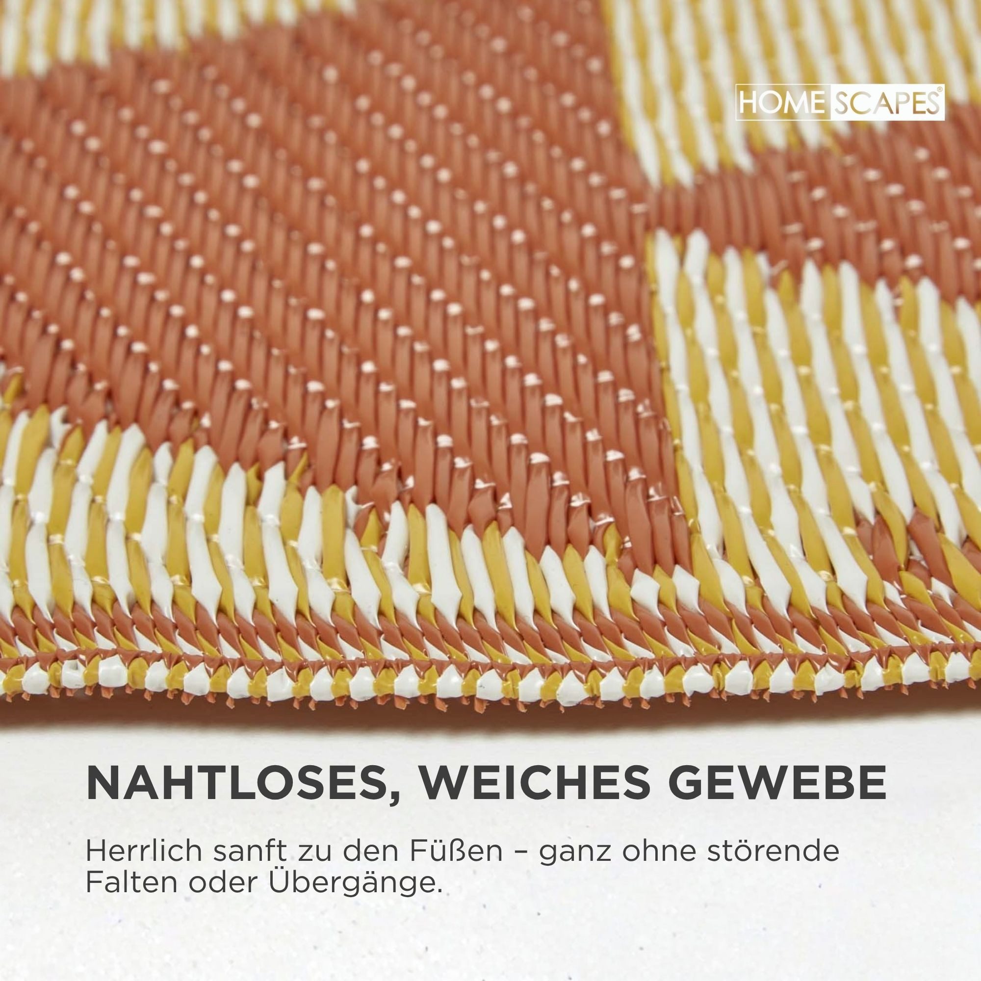 Homescapes Outdoorteppich Outdoor-Teppich Anya 120 x 180 cm – Ethno-Muster, rot-orange, rechteckig, Höhe: 20 mm