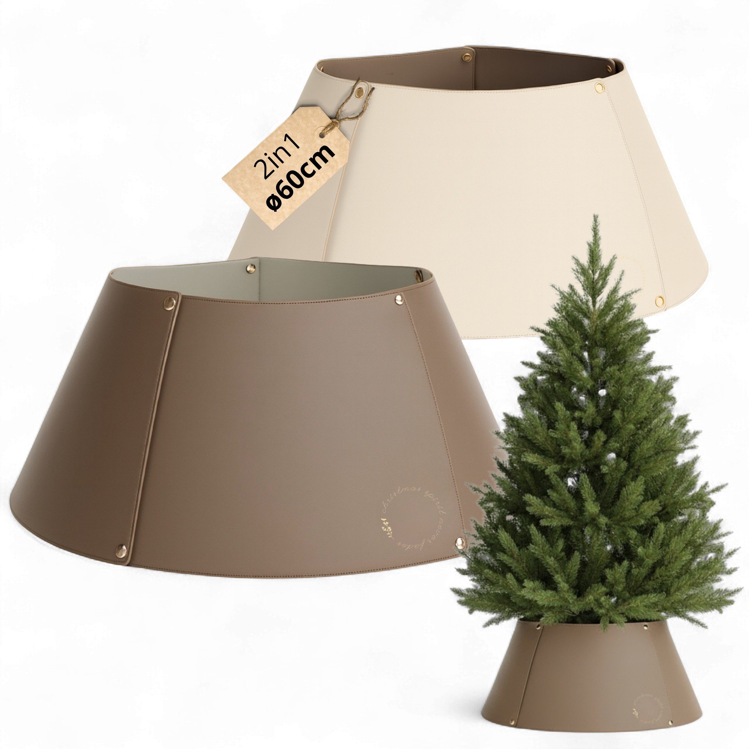 LIVLIG Weihnachtsbaumdecke Weihnachtsbaum Kragen, Weihnachtsbaum Rock, Baumständer Korb, Größenverstellbar, Beidseitig nutzbar