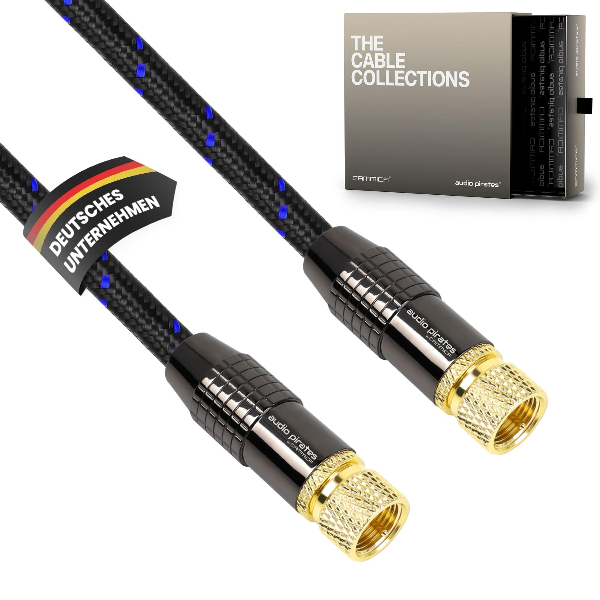 audio pirates SAT Kabel F-Stecker 2-fach geschirmt SAT-Kabel, F-Stecker, (200 cm), OFC, vergoldet - Mittelklasse