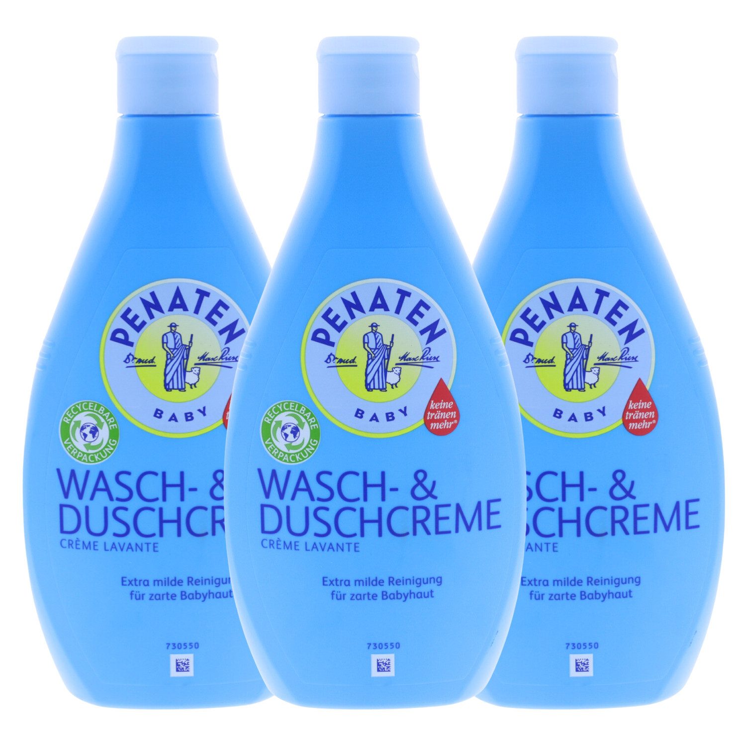 Haarshampoo 3x Penaten Baby Wasch & Duschcreme je 400ml Duschgel extra milde Reini