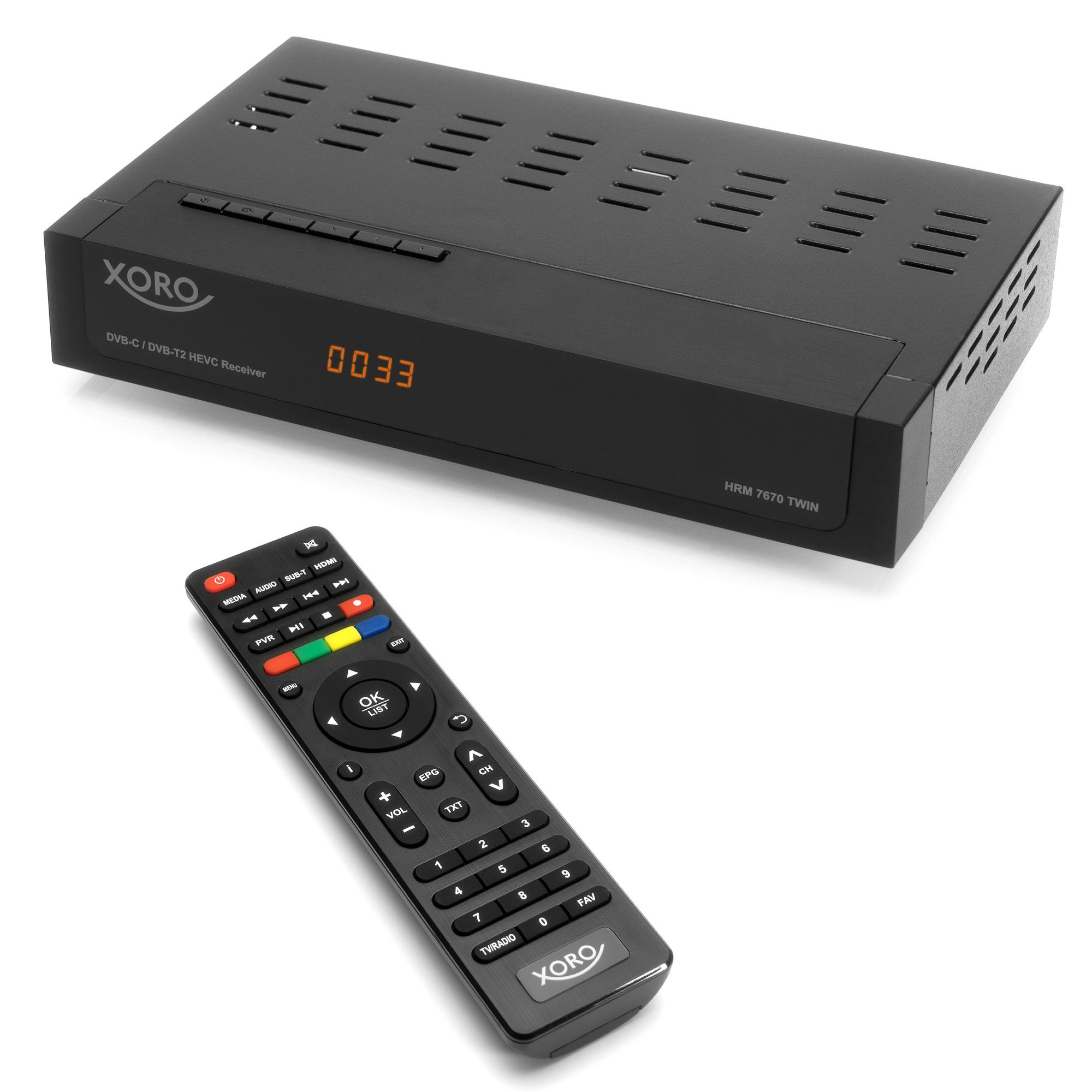 Xoro HRM 7670 TWIN - FullHD HEVC DVB-T/T2/C Combo Кабельный приемник (Full HD)